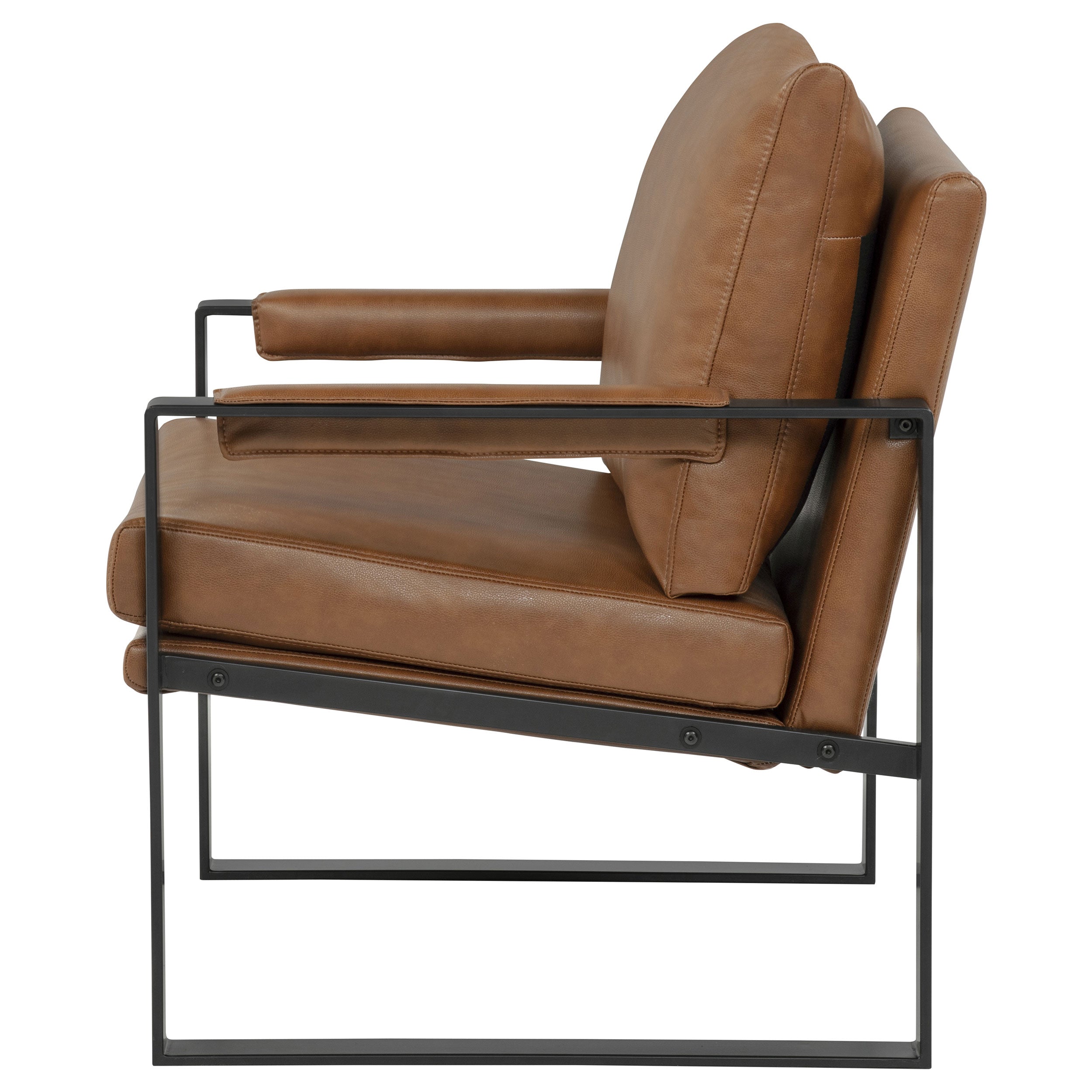Rosalind Upholstered Track Arm Accent Chair Brown-