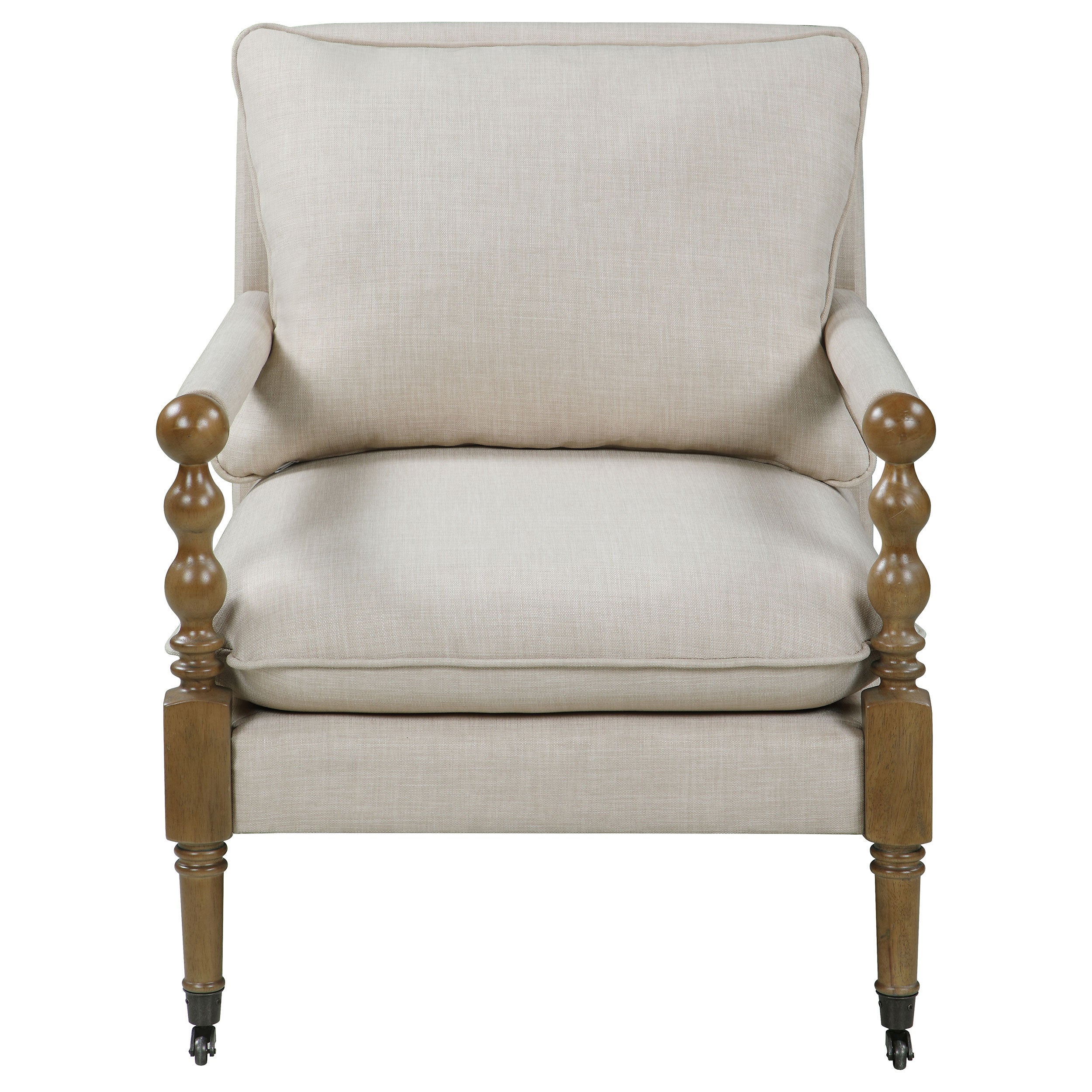 Dempsy Upholstered Accent Chair with Casters Beige-CoasterElevations
