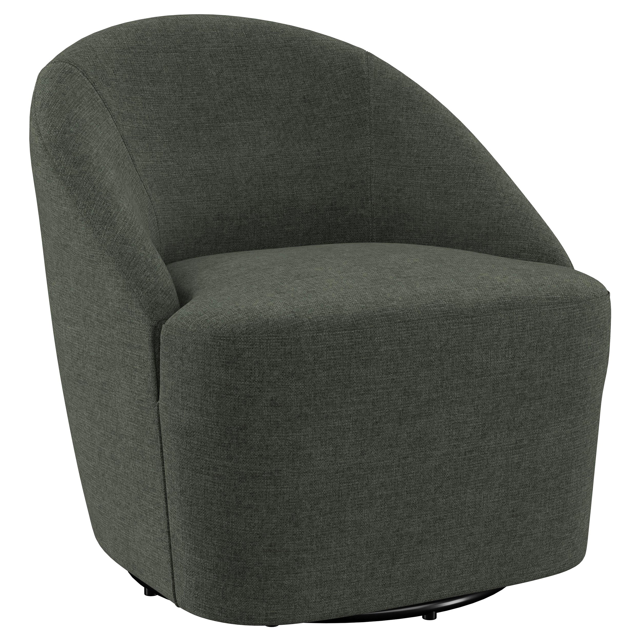 Leon Upholstered Barrel Accent Swivel Chair Hunter Green-