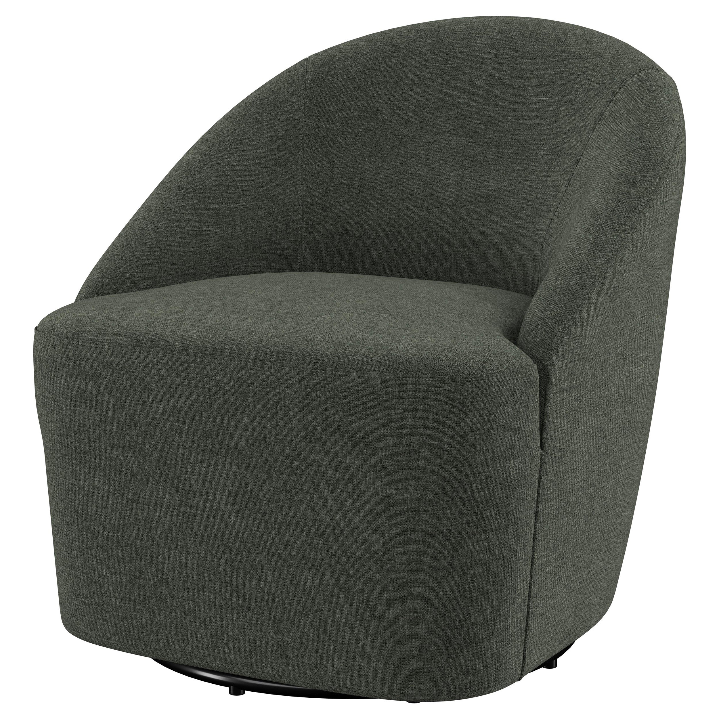 Leon Upholstered Barrel Accent Swivel Chair Hunter Green-