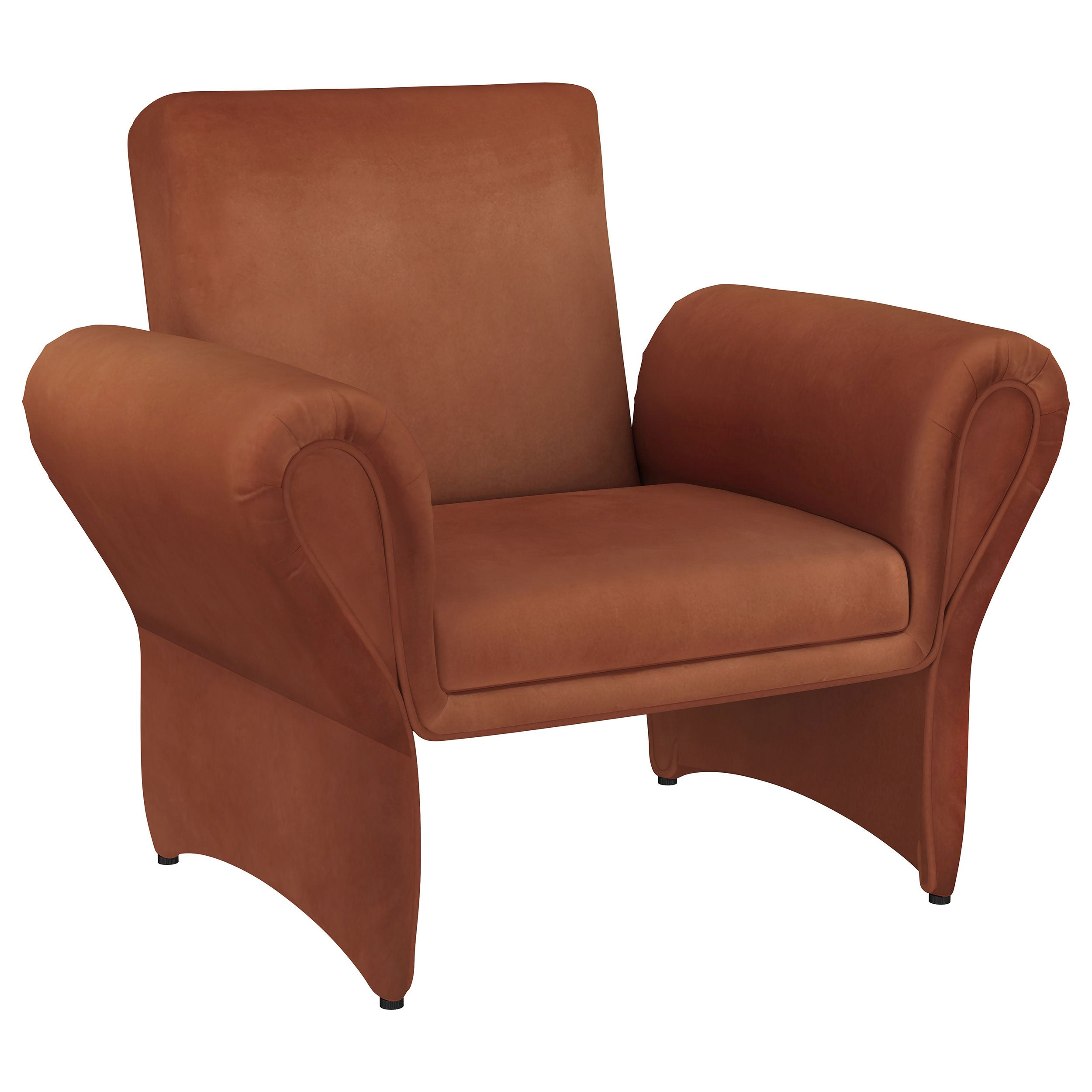 Liana Upholstered Roll Arm Accent Armchair Rust Orange-