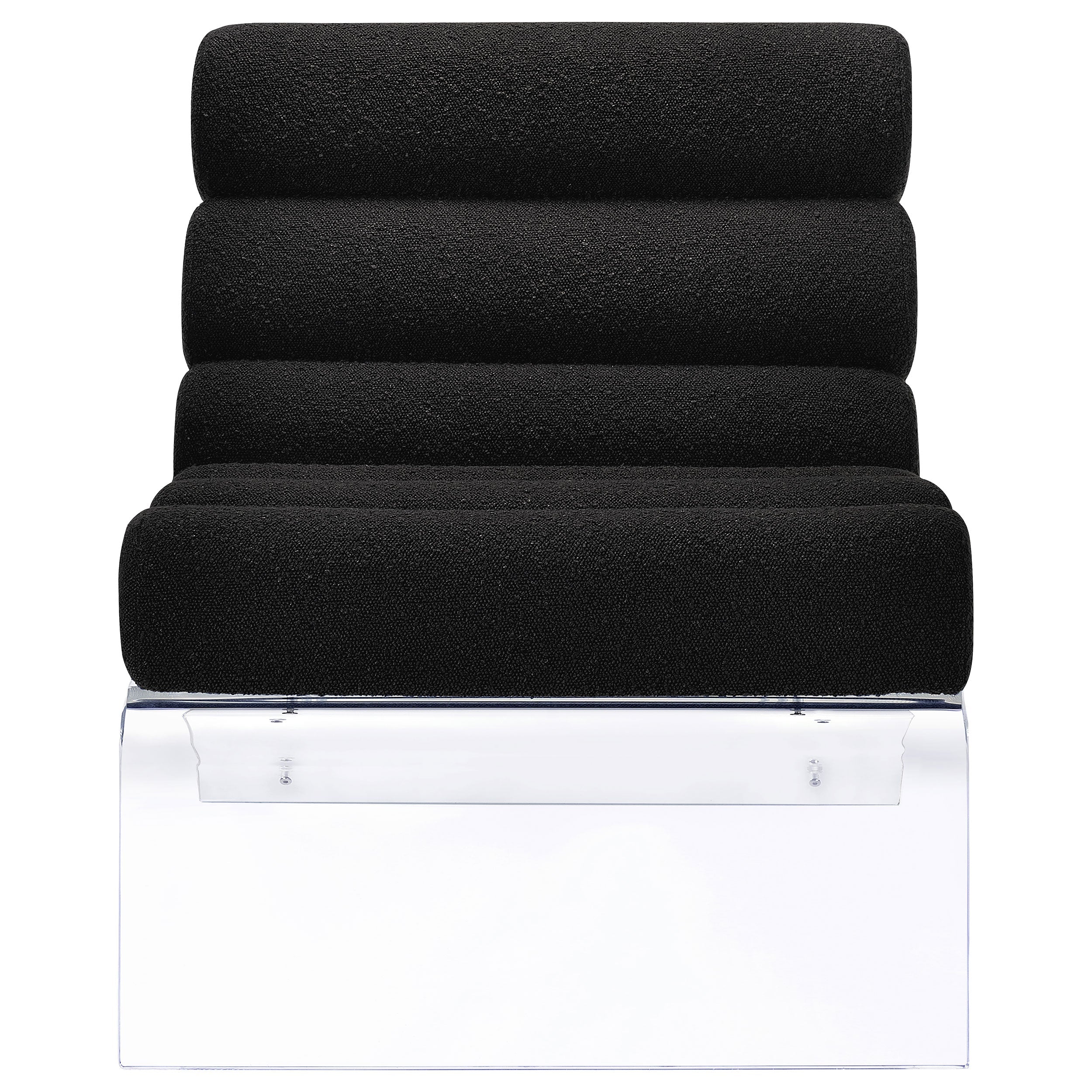 Serreta Boucle Upholstered Armless Acrylic Chair Black-