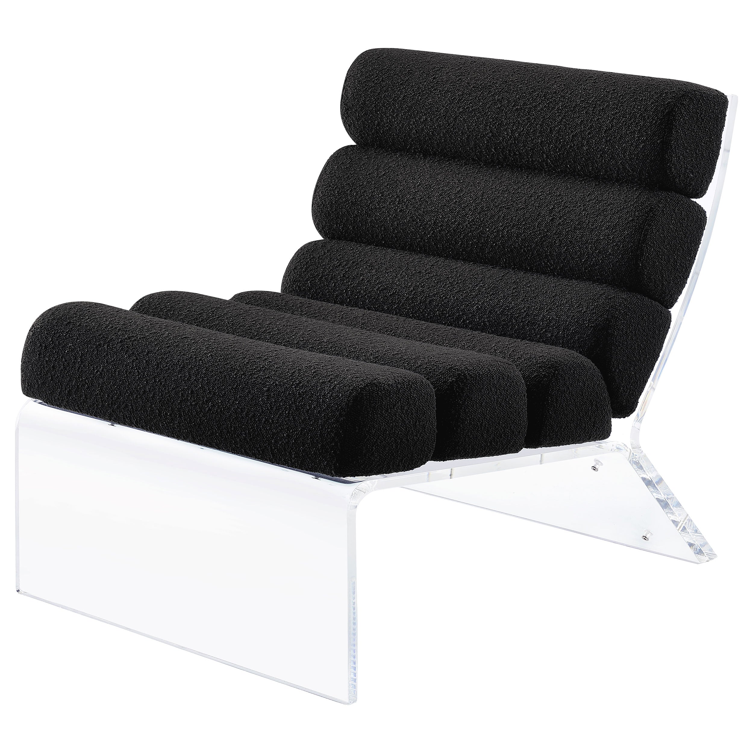 Serreta Boucle Upholstered Armless Acrylic Chair Black-