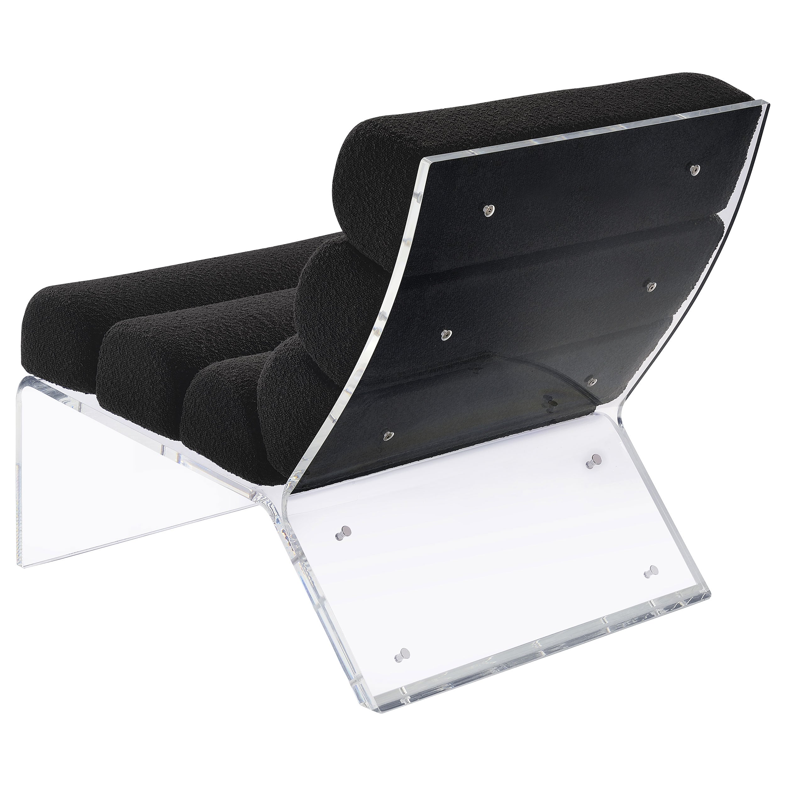 Serreta Boucle Upholstered Armless Acrylic Chair Black-