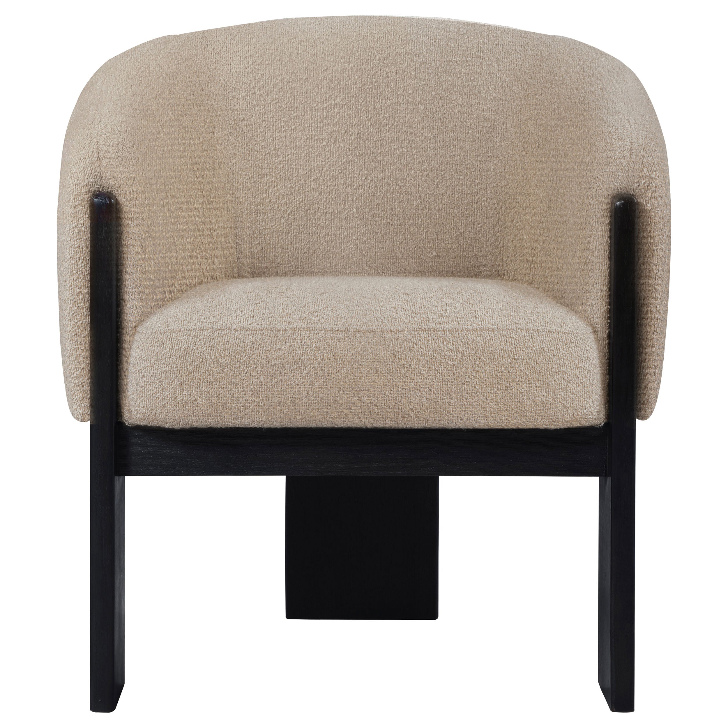 Valdez Boucle Upholstered Barrel Back Accent Chair Beige-