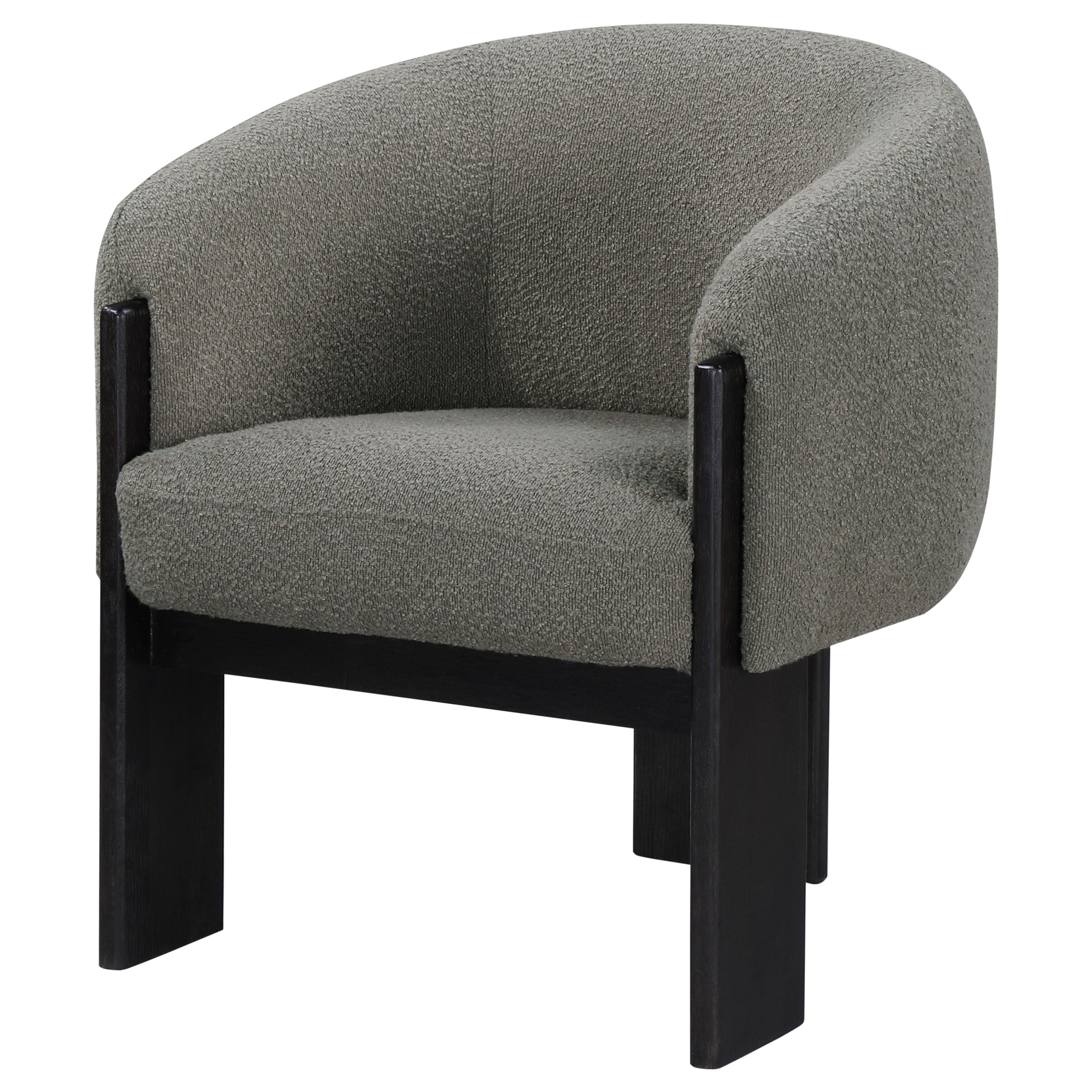 Valdez Boucle Upholstered Barrel Back Accent Chair Brown-