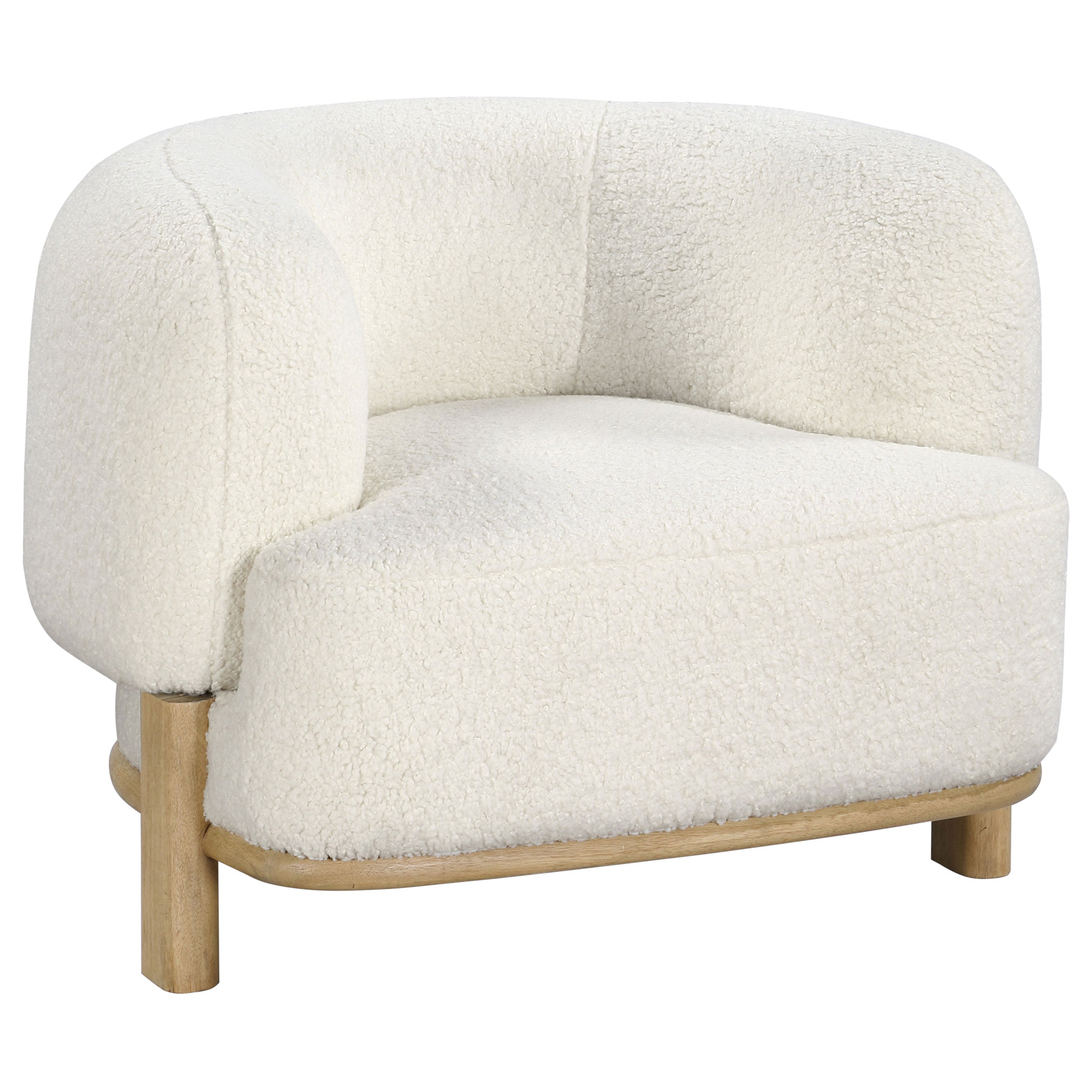 Lawler Upholstered Barrel Back Accent Chair Ivory and Natural-
