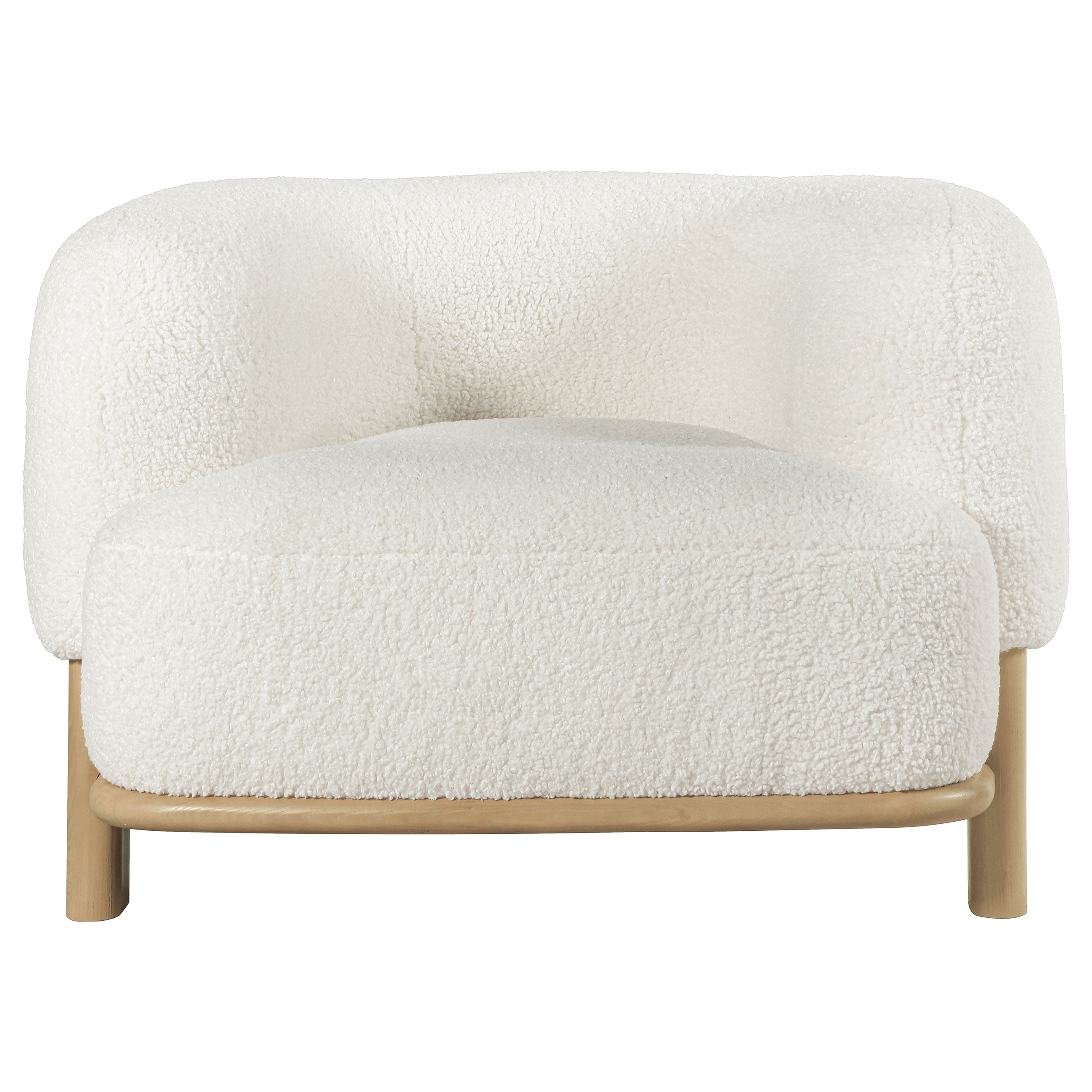 Lawler Upholstered Barrel Back Accent Chair Ivory and Natural-