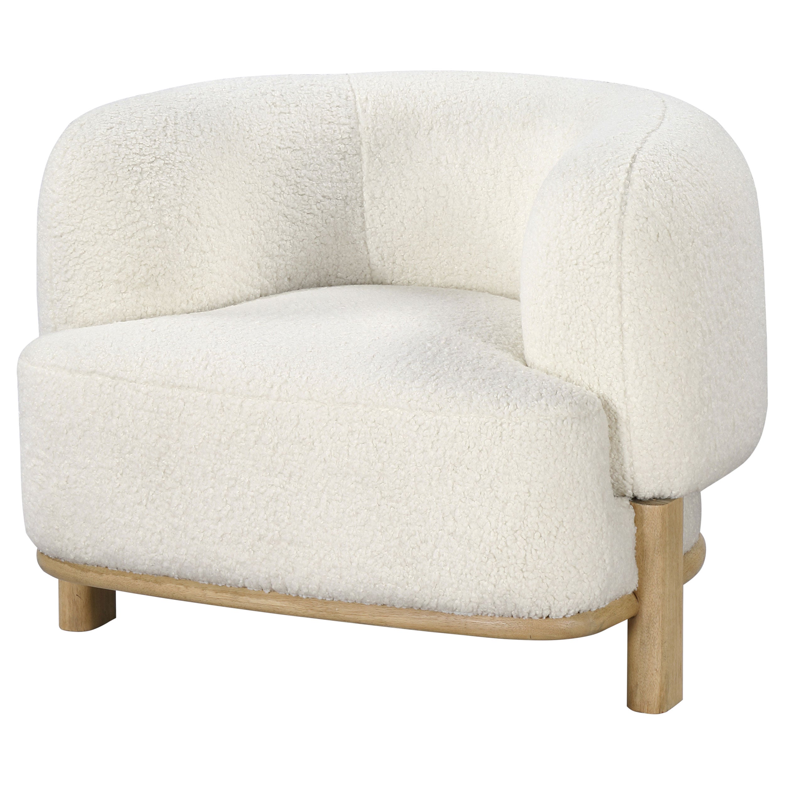 Lawler Upholstered Barrel Back Accent Chair Ivory and Natural-