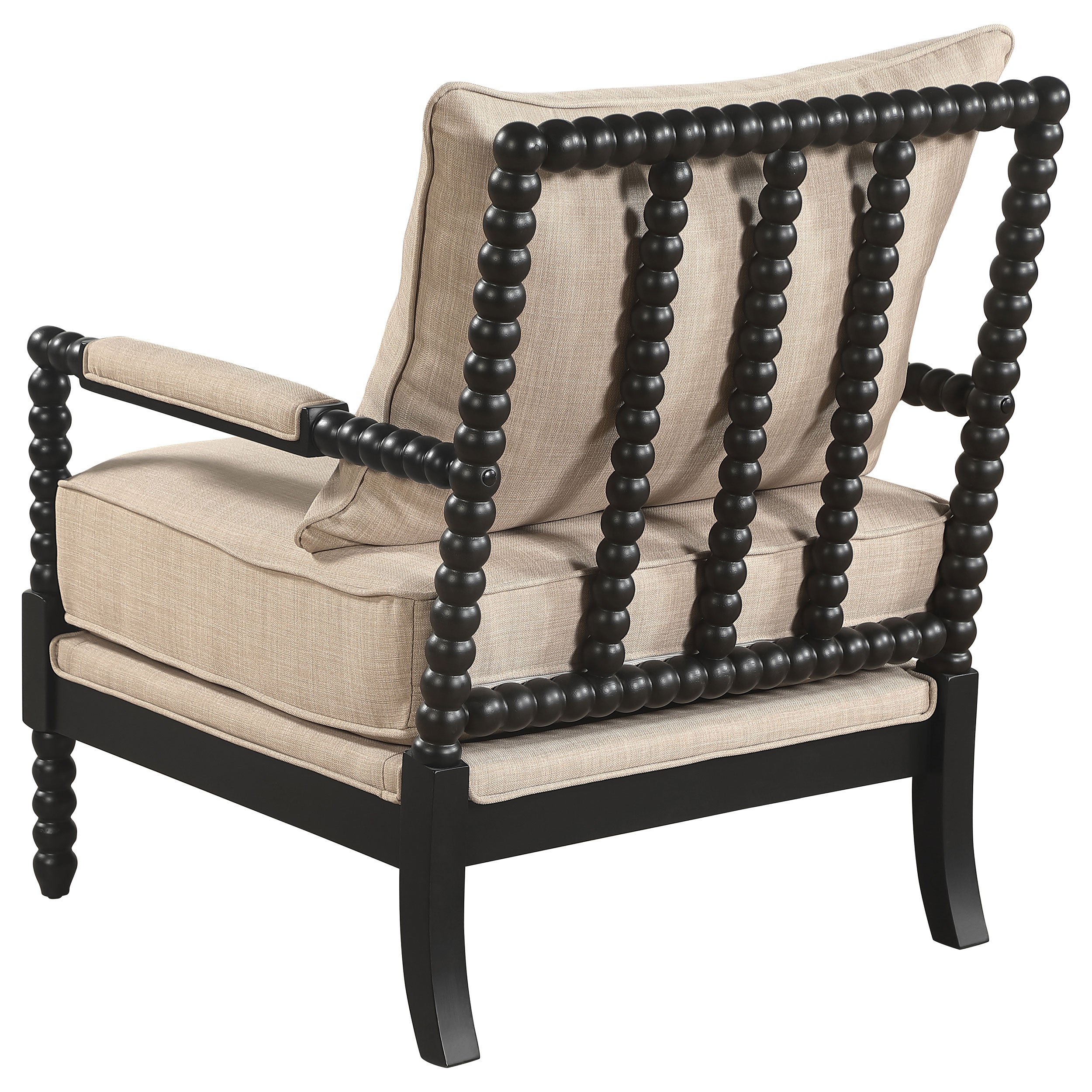Blanchett Upholstered Bobbin Accent Chair Beige and Black-
