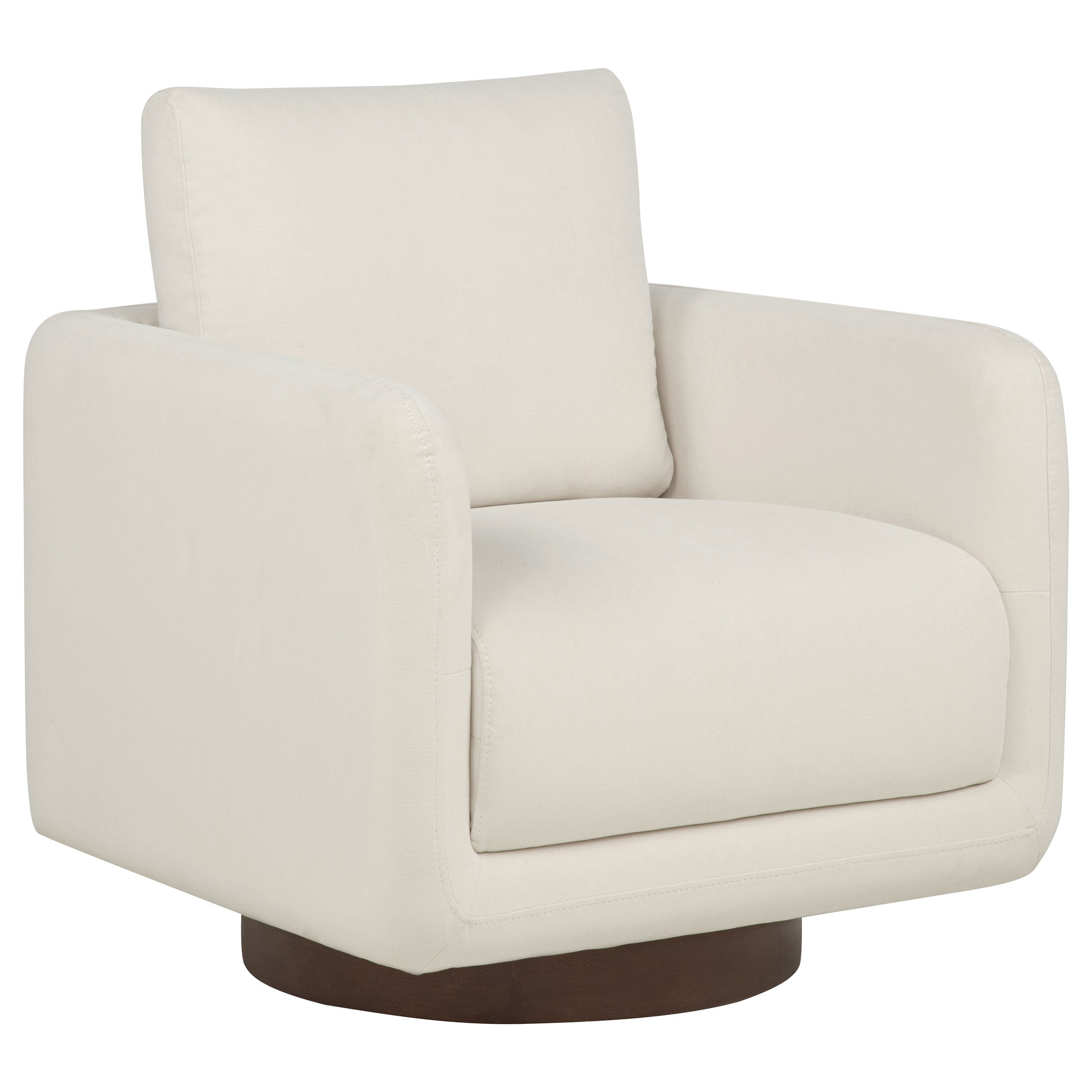 Iris Fabric Upholstered Swivel Accent Chair Ivory-