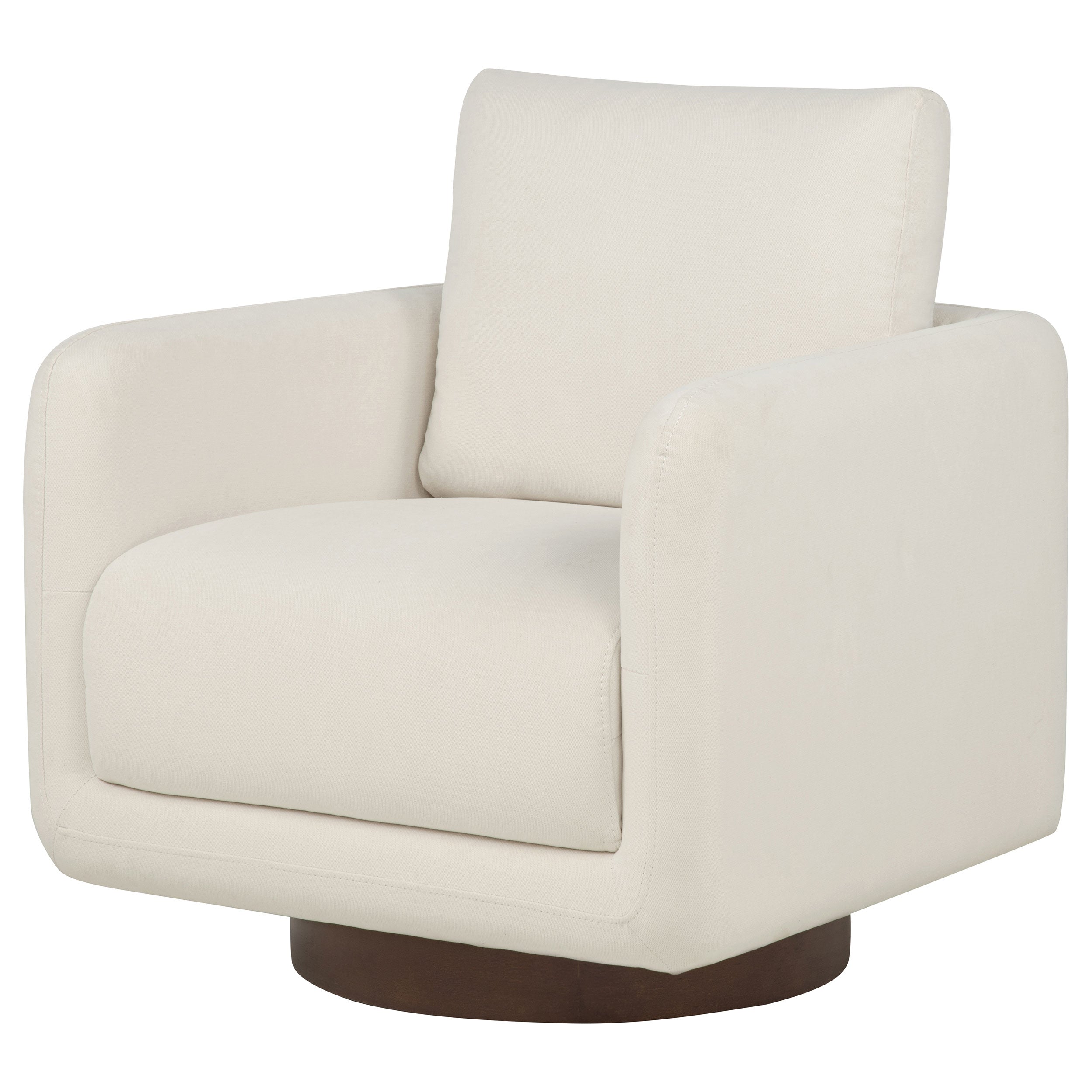 Iris Fabric Upholstered Swivel Accent Chair Ivory-