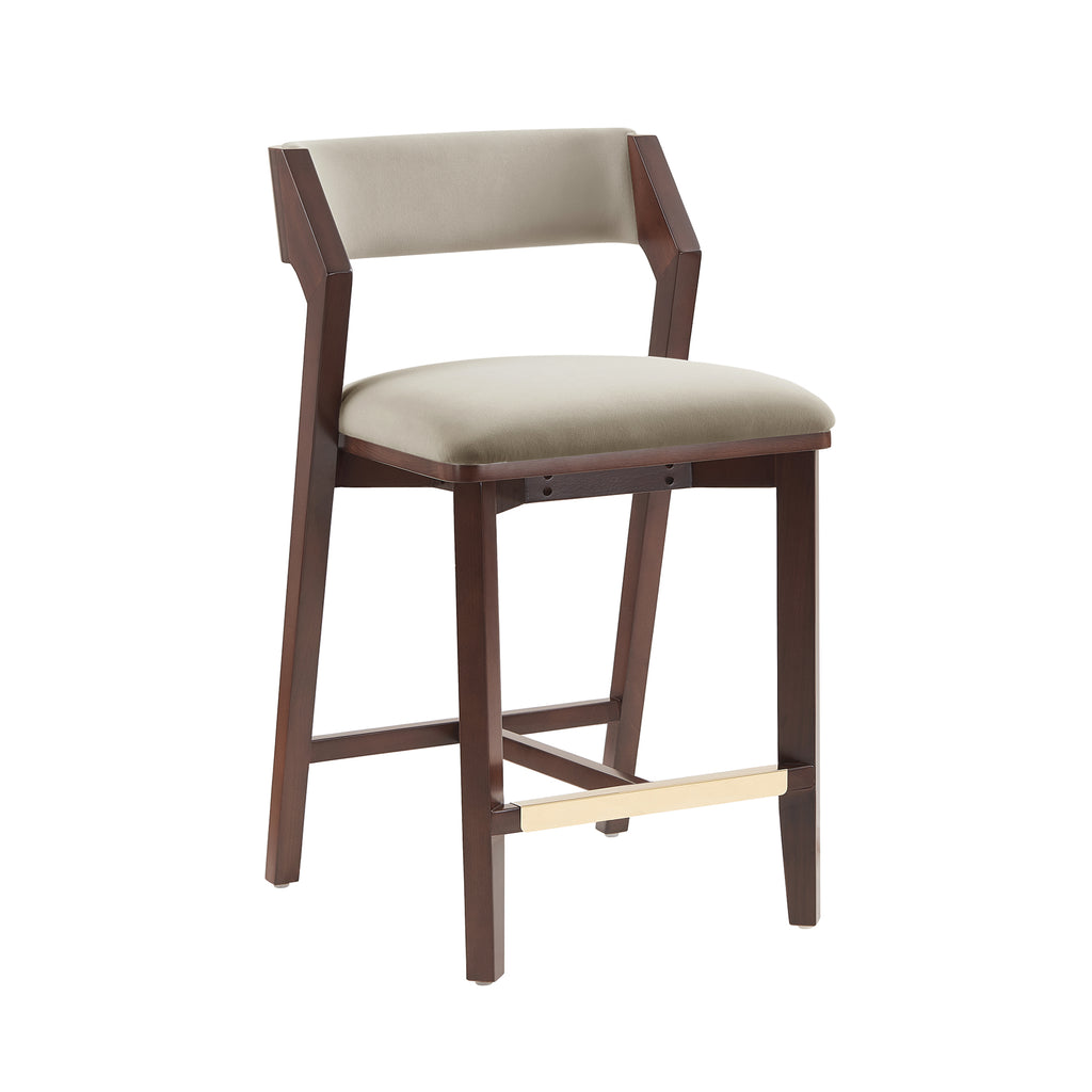 Patricia Wood Upholstered Counter Stool