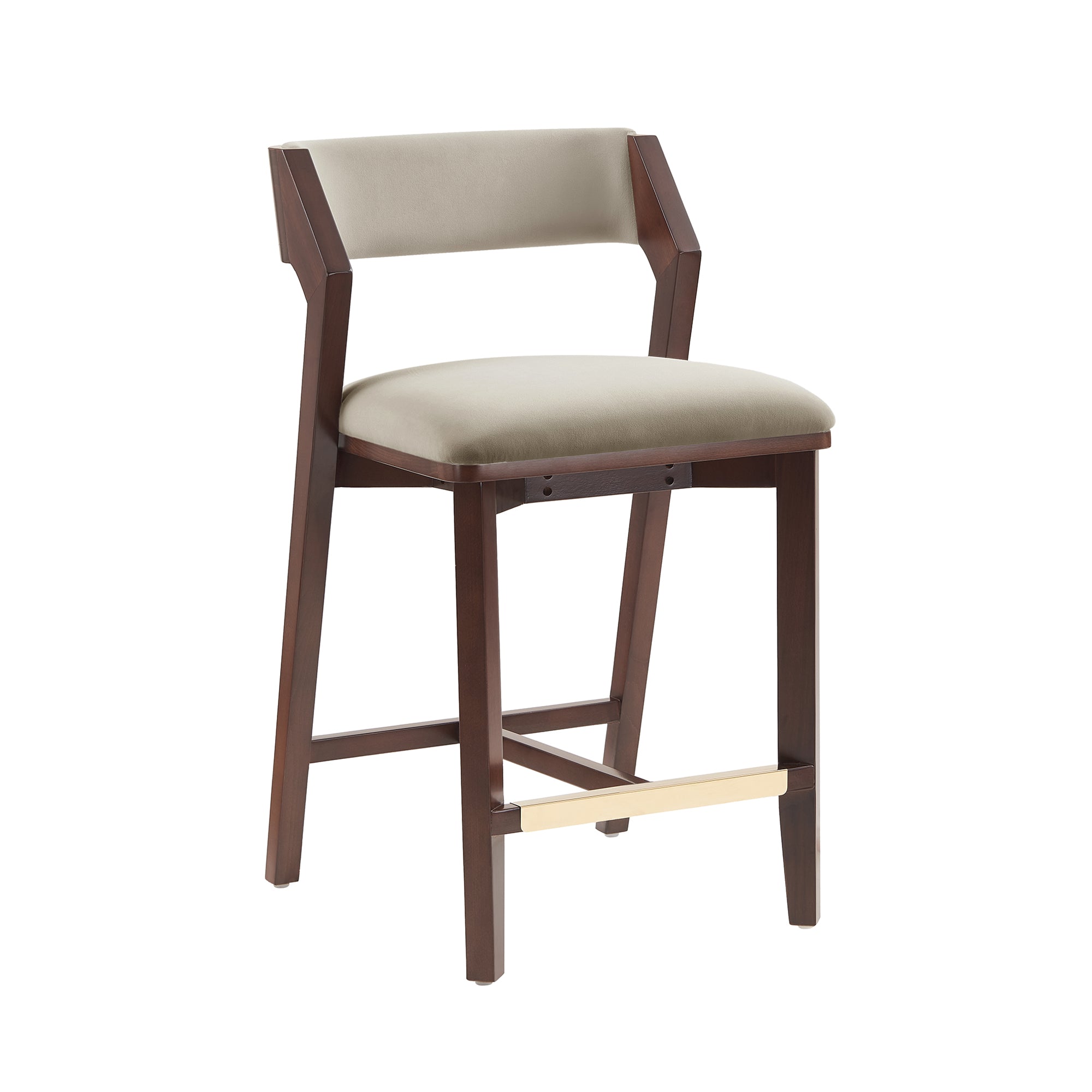 Patricia Wood Upholstered Counter Stool