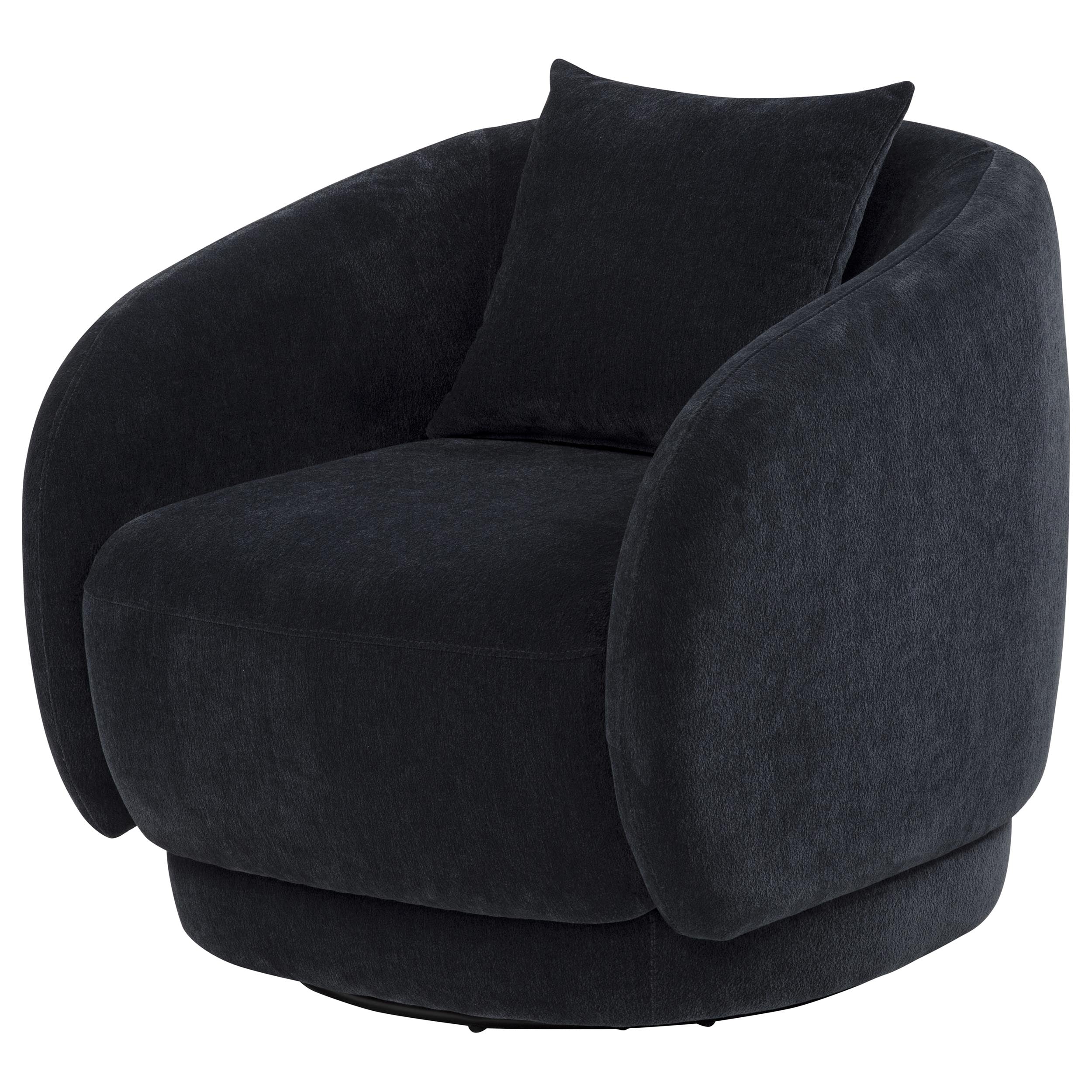 Arnaud Chenille Upholstered Swivel Accent Chair Navy-