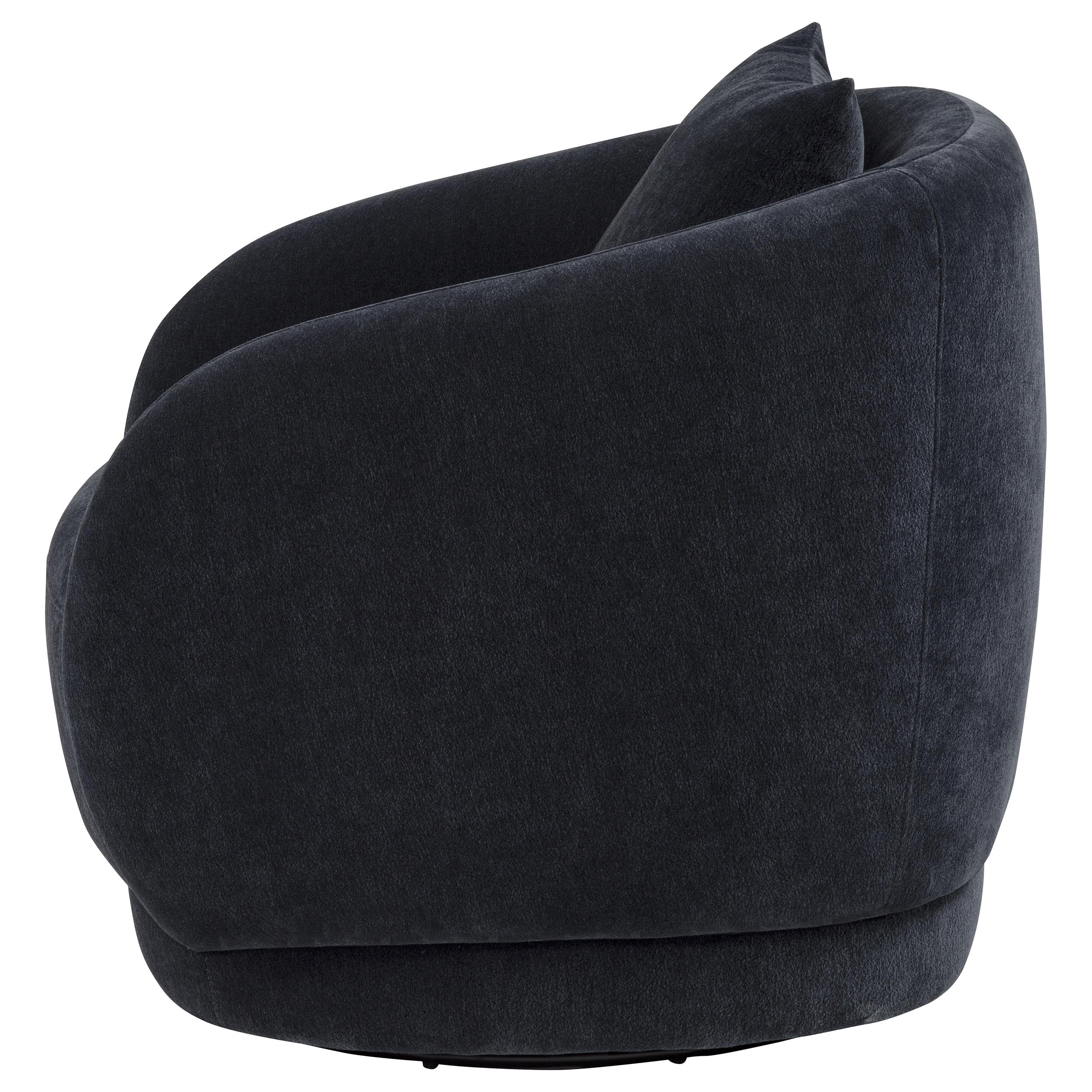 Arnaud Chenille Upholstered Swivel Accent Chair Navy-