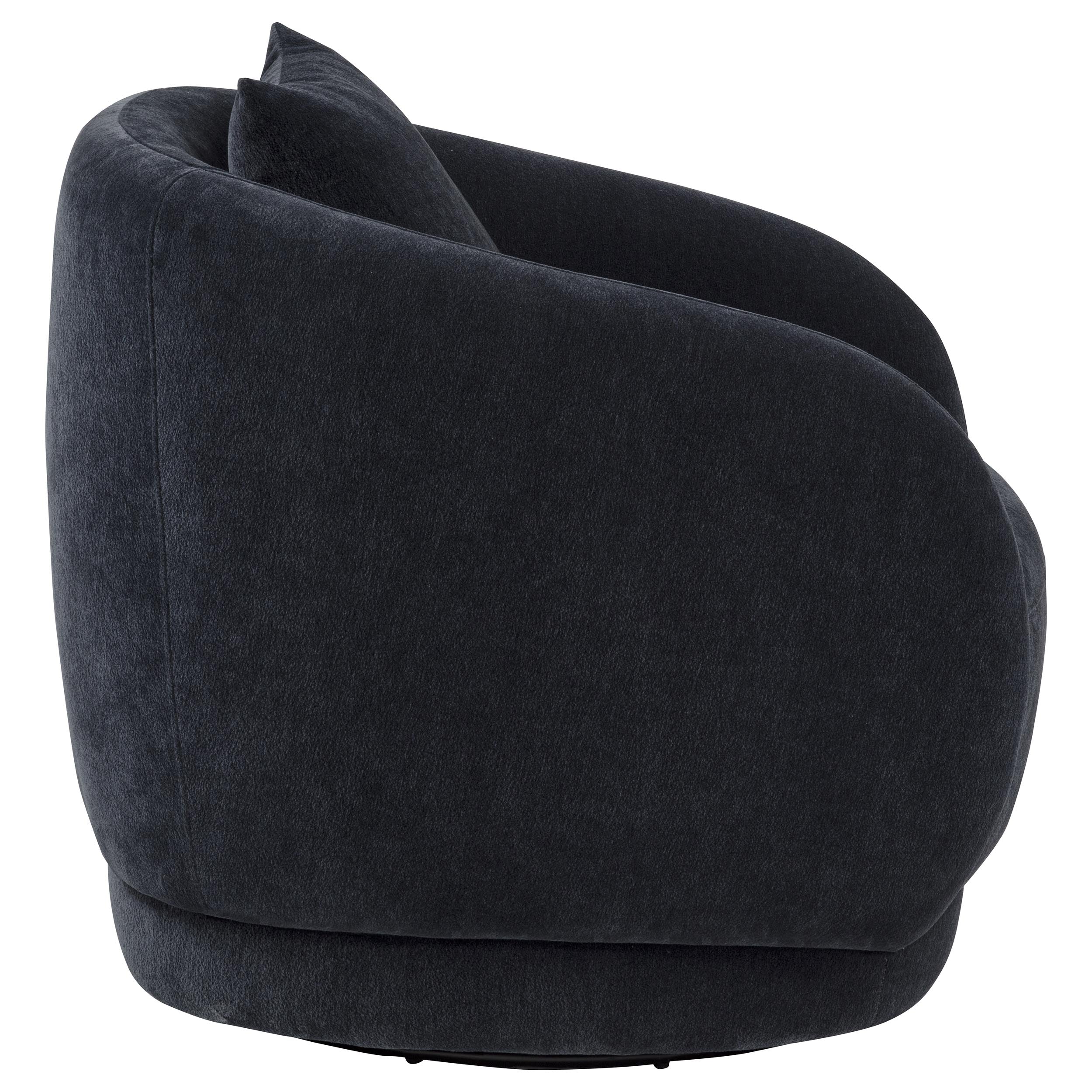 Arnaud Chenille Upholstered Swivel Accent Chair Navy-