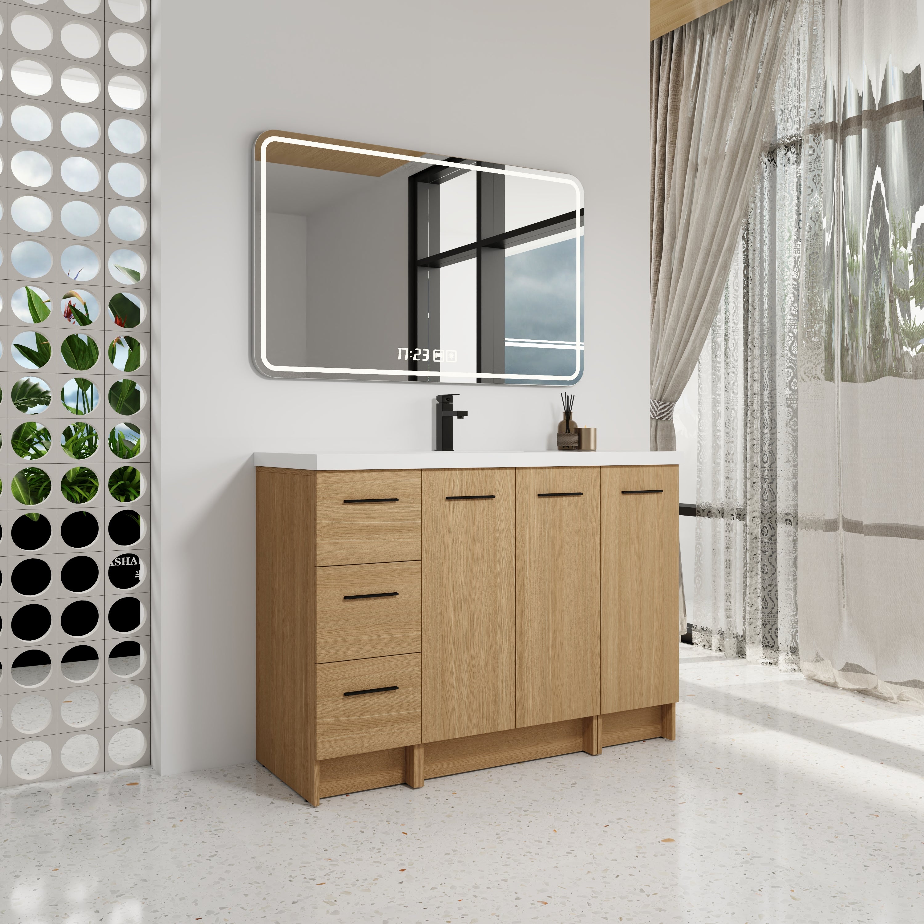 48" Modular Freestanding Bathroom Vanity with Resin Sink Top