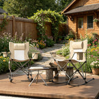 Set of 2 Rocking Park Chair - Portable Outdoor Folding Chairs