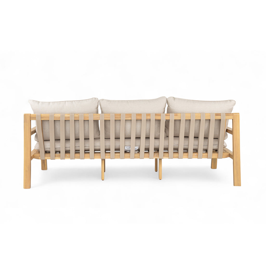 Outdoor Acacia Wood Woven Sofa With Cushions