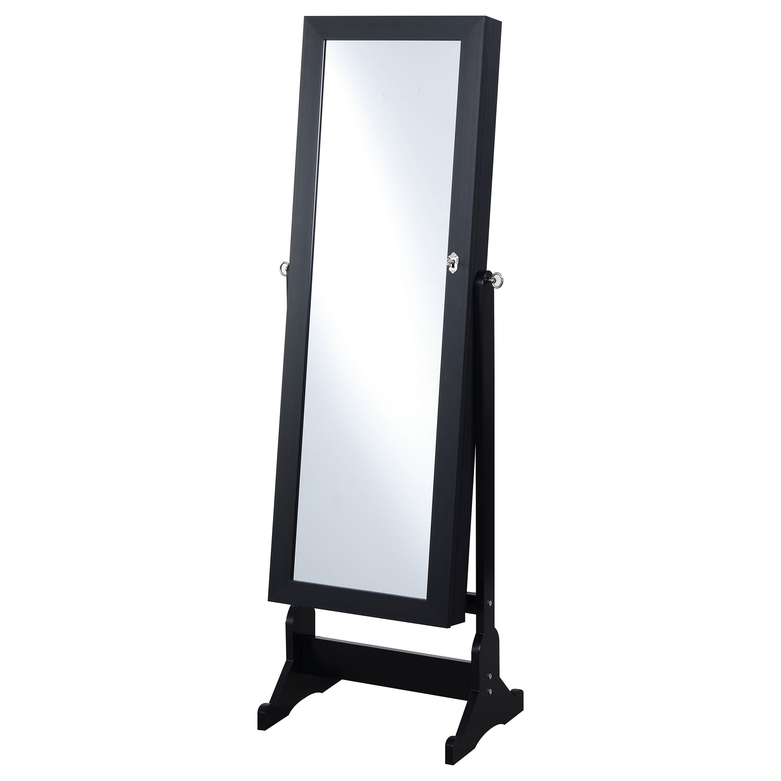 Tutuola Cheval Mirror with Jewelry Storage Black-CoasterEveryday