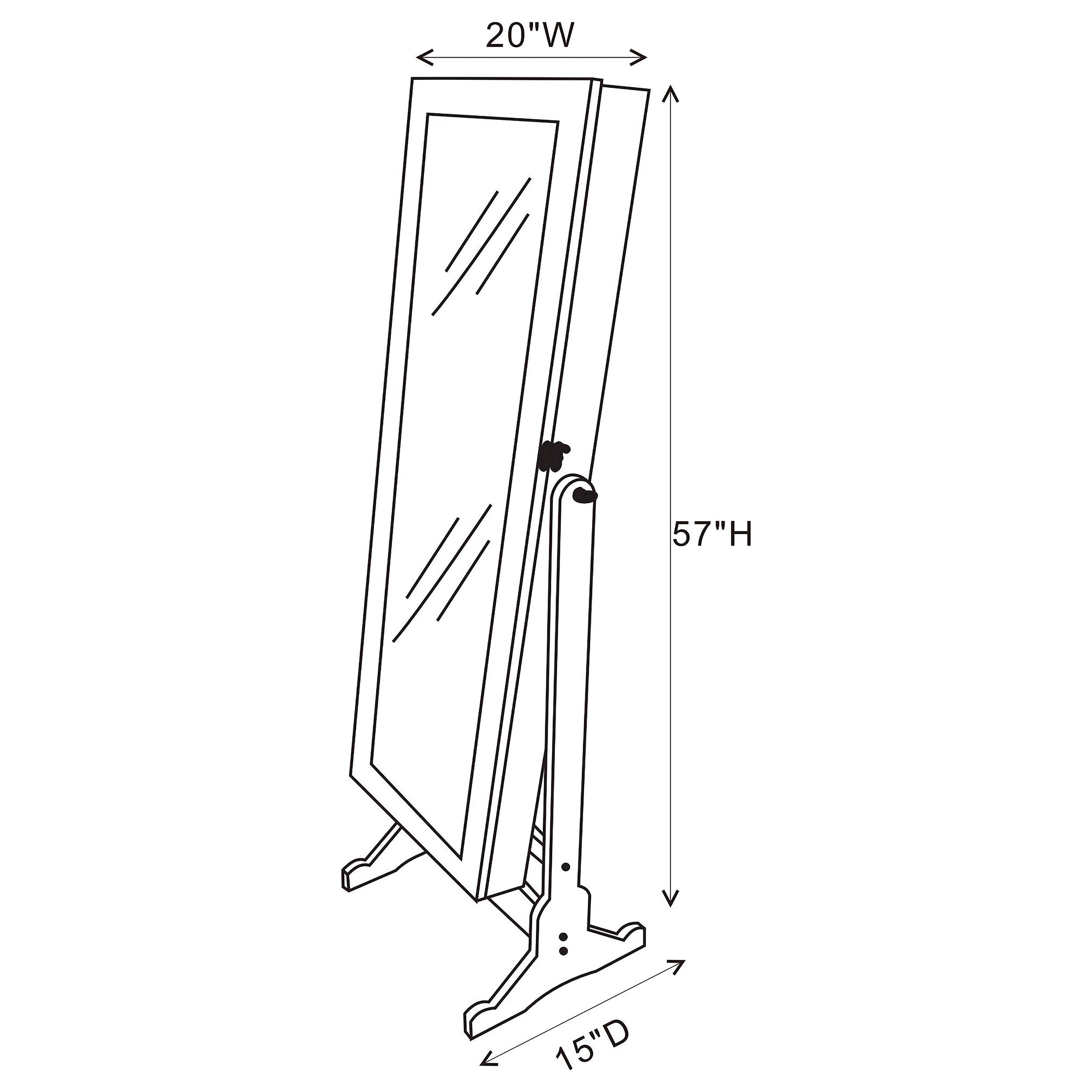 Tutuola Cheval Mirror with Jewelry Storage Black-CoasterEveryday