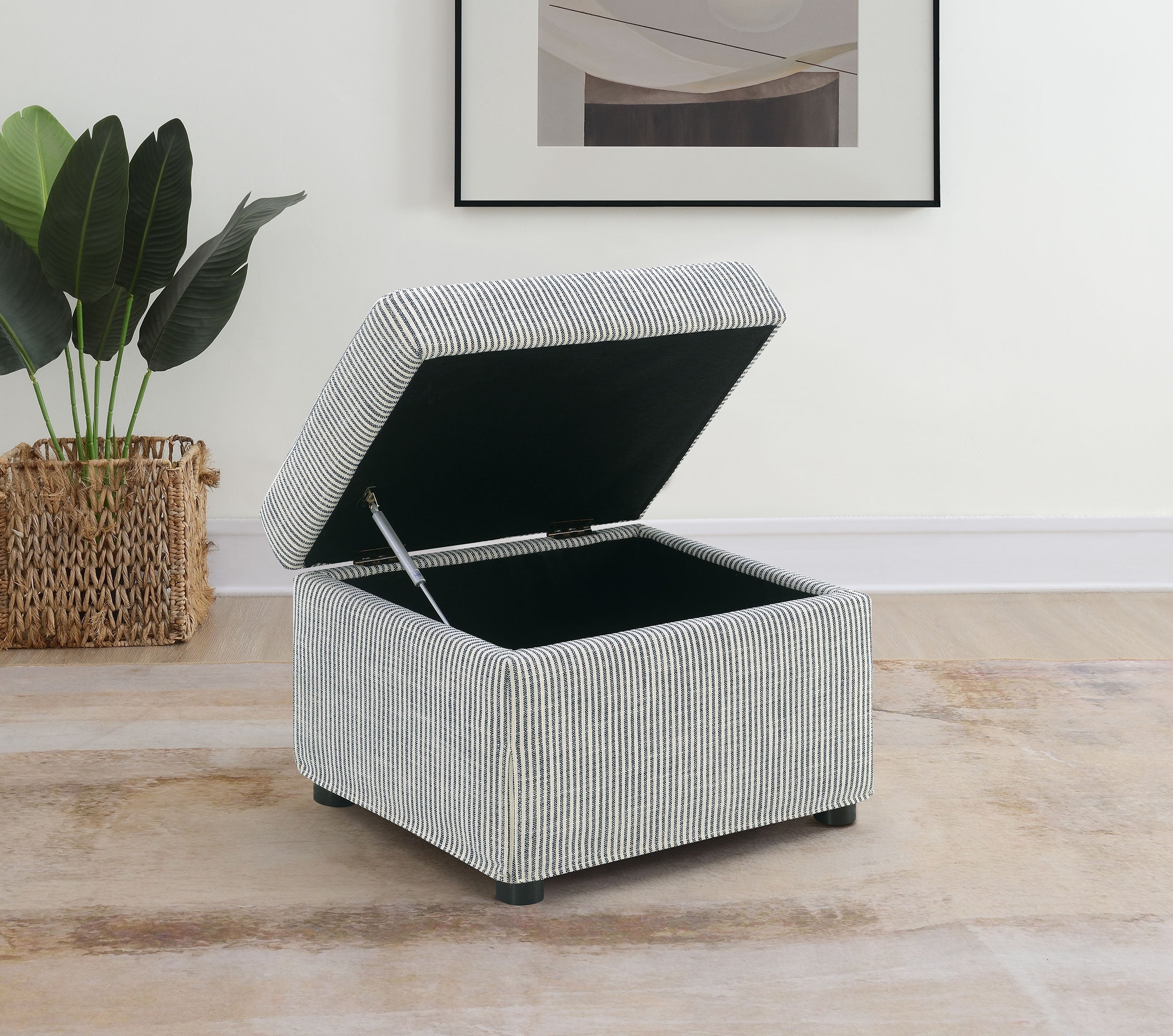 Winter Upholstered Hydraulic Lift Top Storage Ottoman Grey-