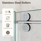 Frameless Single Sliding Shower Door – 5/16" Clear Tempered Glass