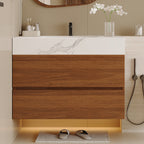 29.9" Modern Floating Bathroom Vanity with Faux Marble Top