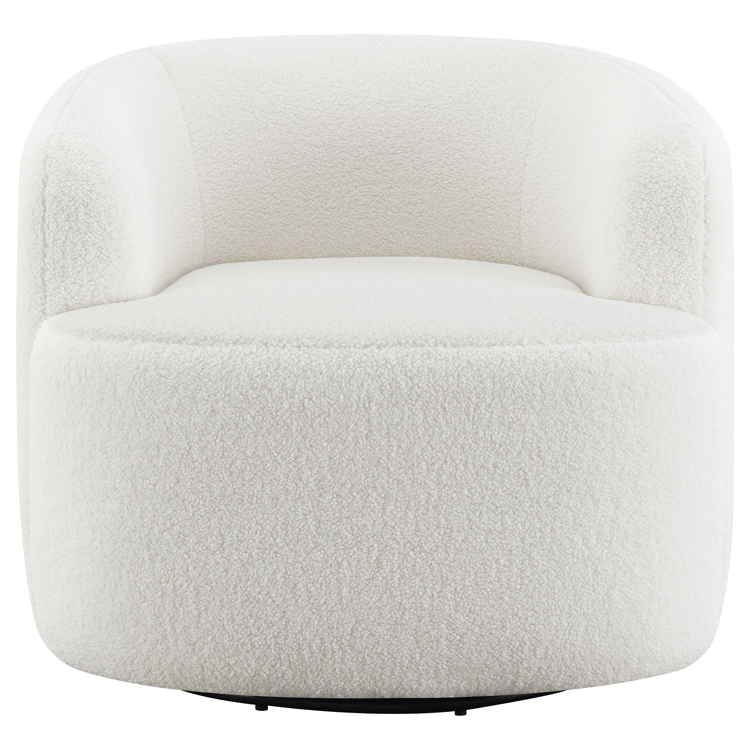 Hudson Faux Sheepskin Upholstered Swivel Chair Natural-CoasterElevations