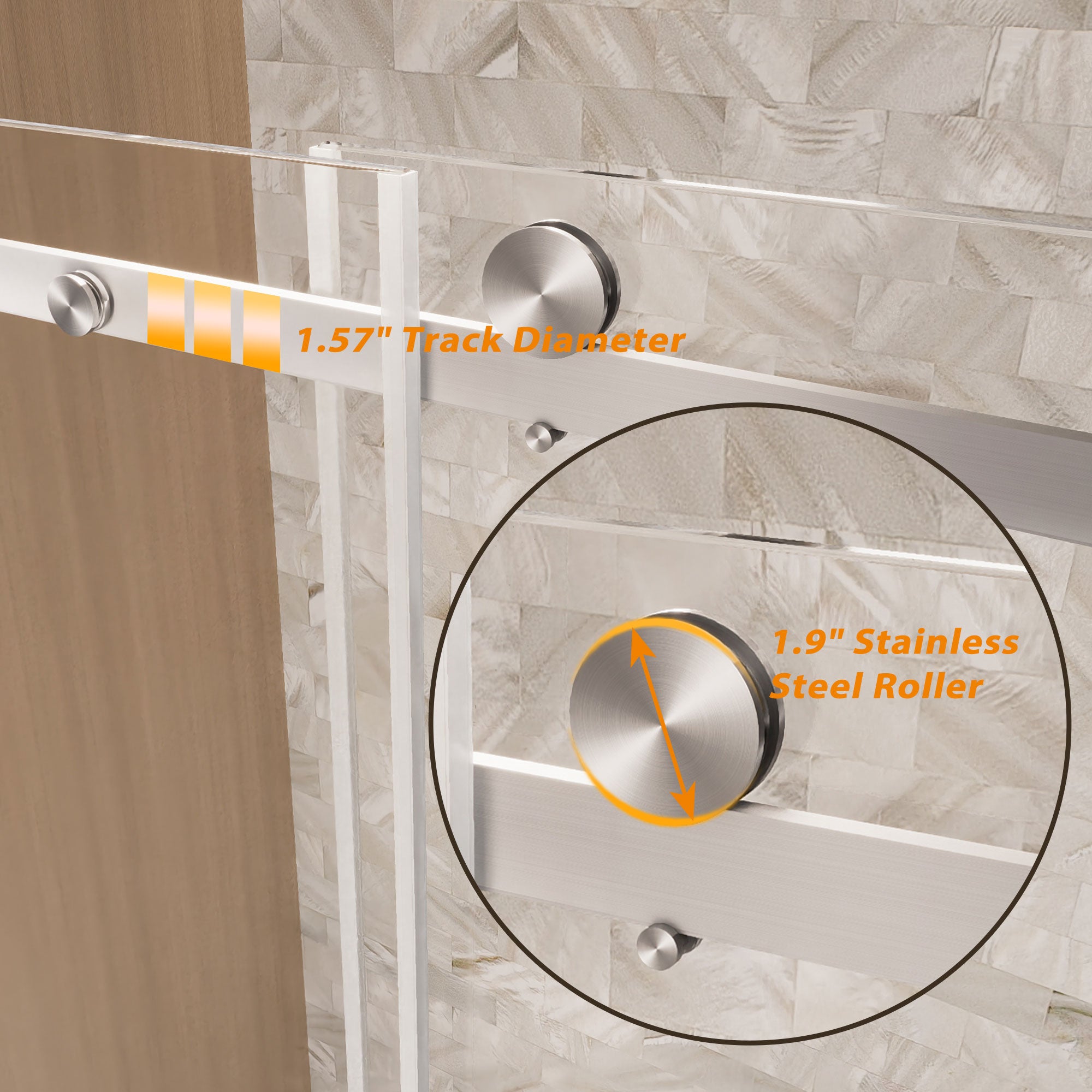 Frameless Single Sliding Shower Door