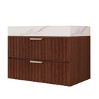 30" Modern Floating Bathroom Vanity with Seamless Sintered Stone Top