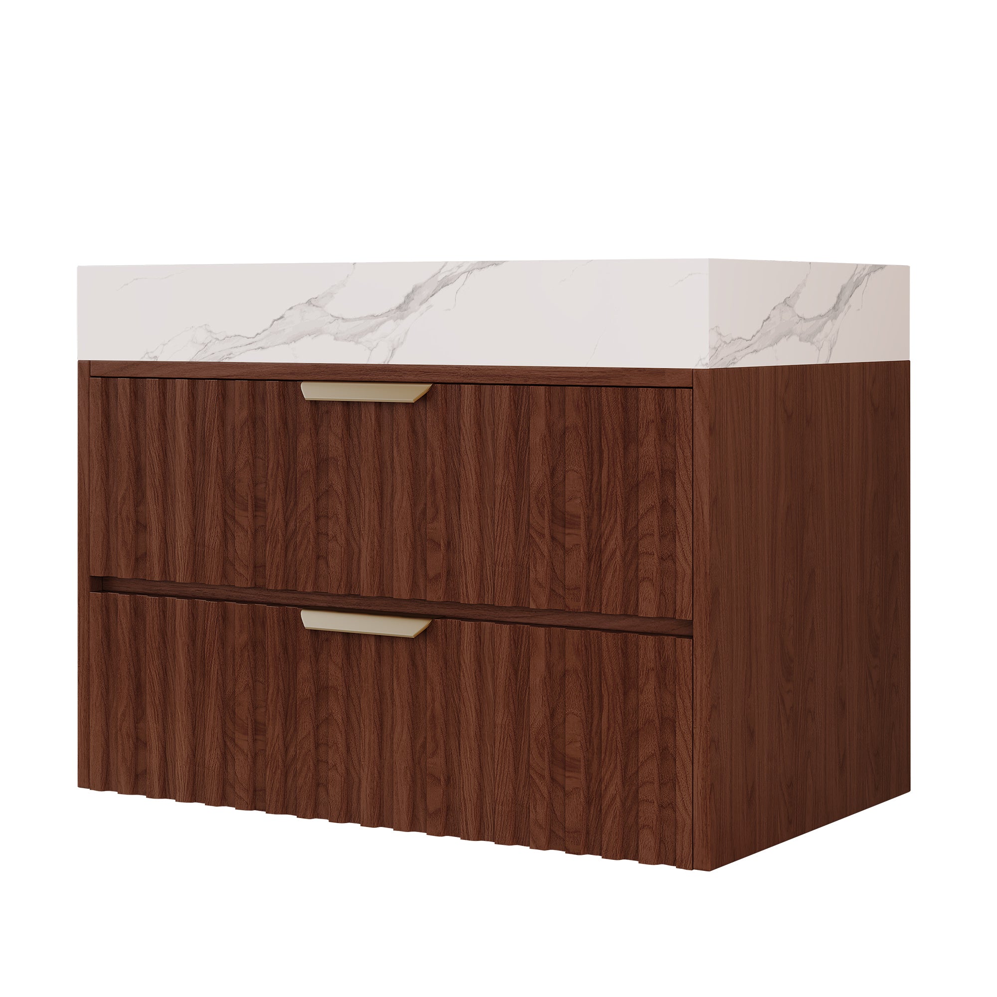 30" Modern Floating Bathroom Vanity with Seamless Sintered Stone Top