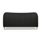 Roman Curved Headboard Upholstered Platform Bed, King, Ebony