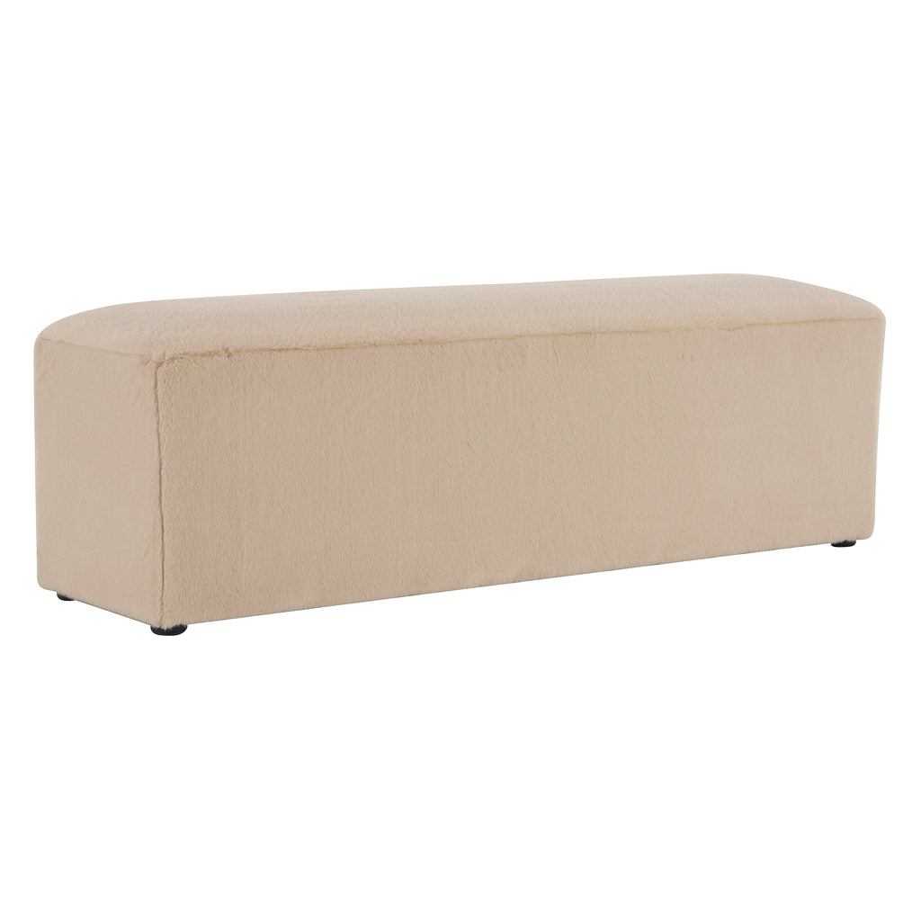 Almond Long Plush Ottoman