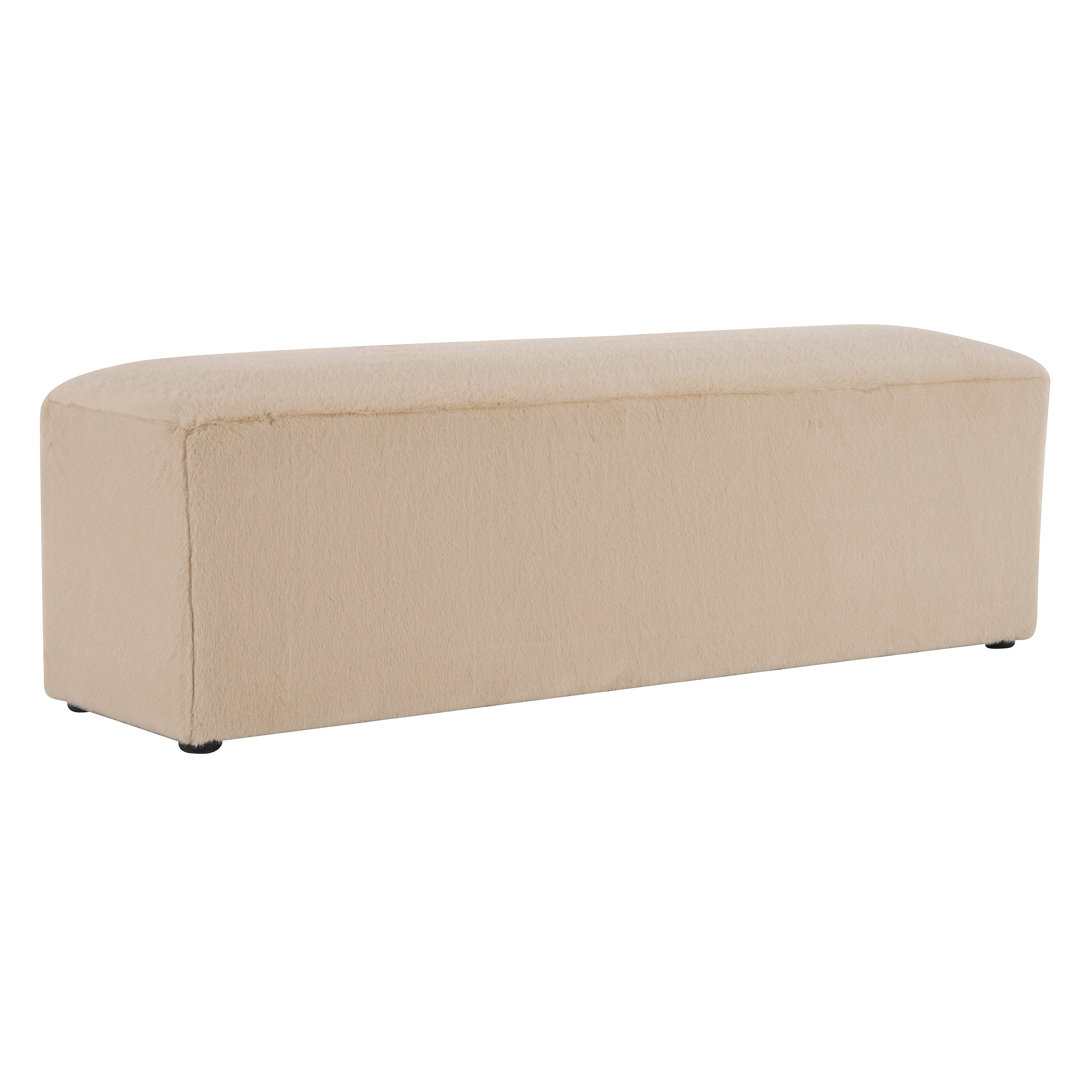Almond Long Plush Ottoman