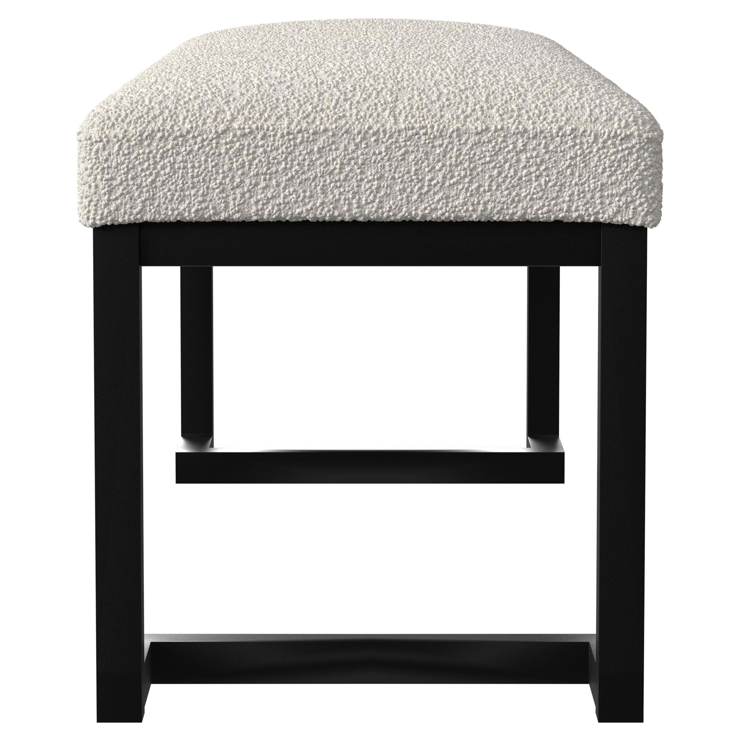 Mesa Boucle Upholstered Tufted Accent Bench Vanilla-