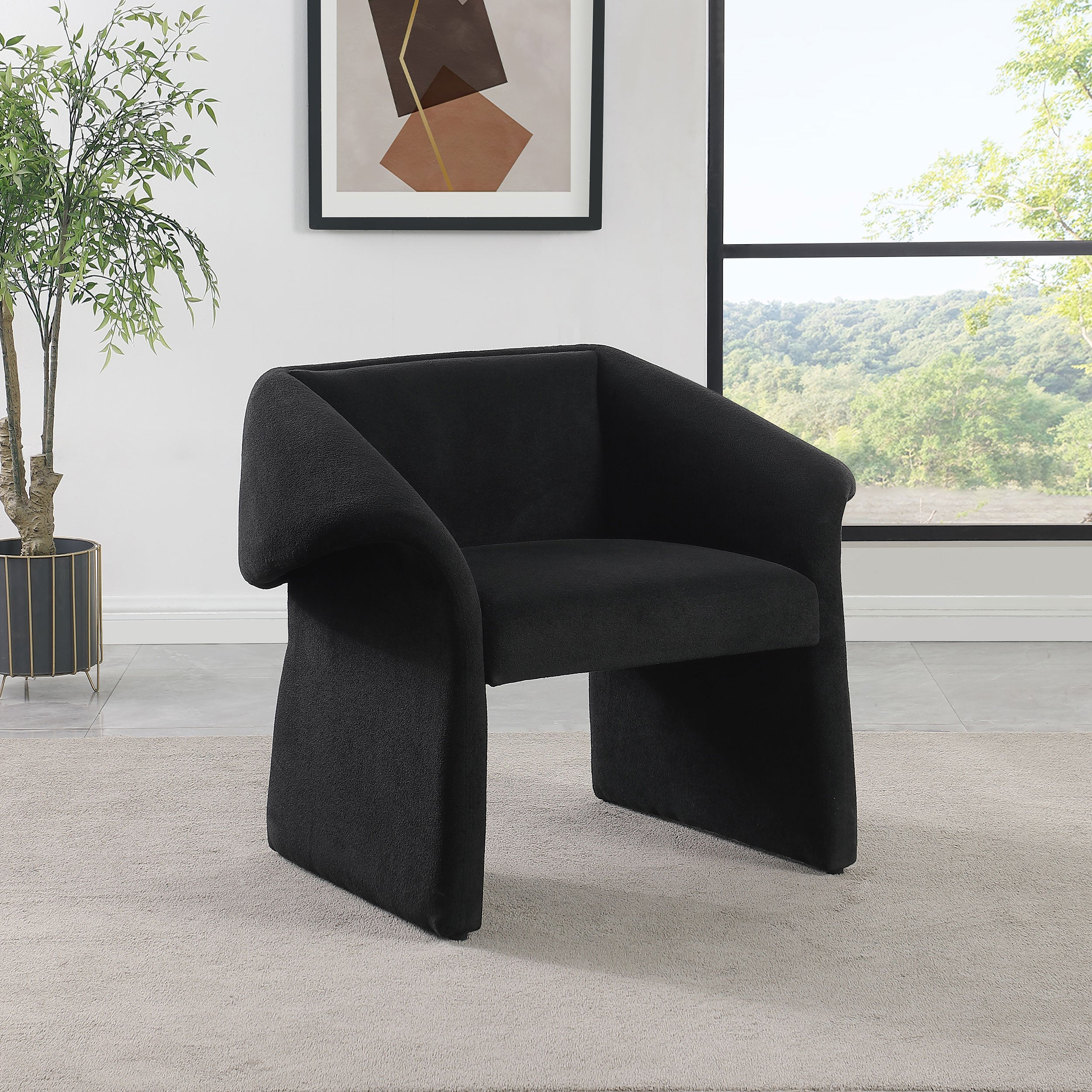 Ramsey Upholstered Sloped Arm Accent Chair Black-