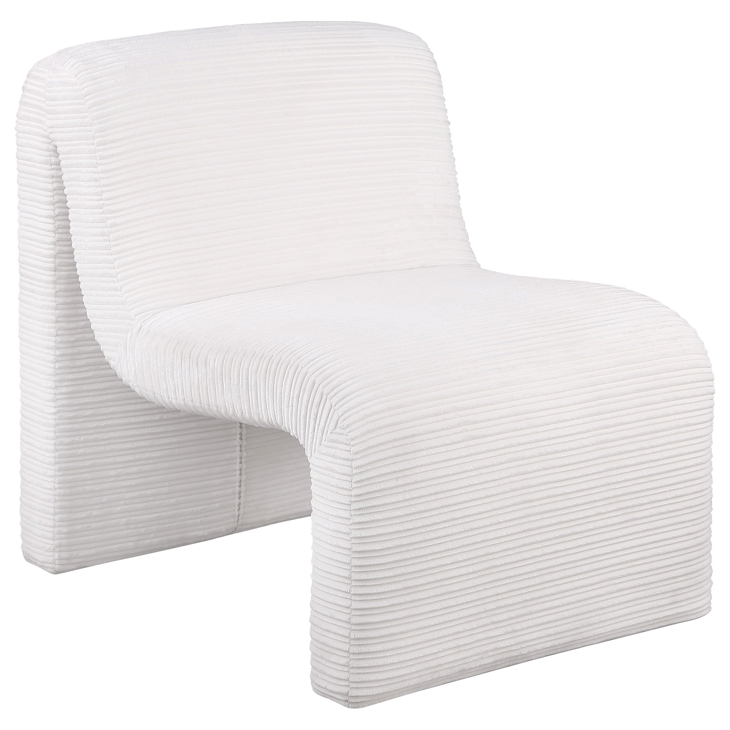 Drayton Upholstered Curved Armless Accent Chair Ivory-