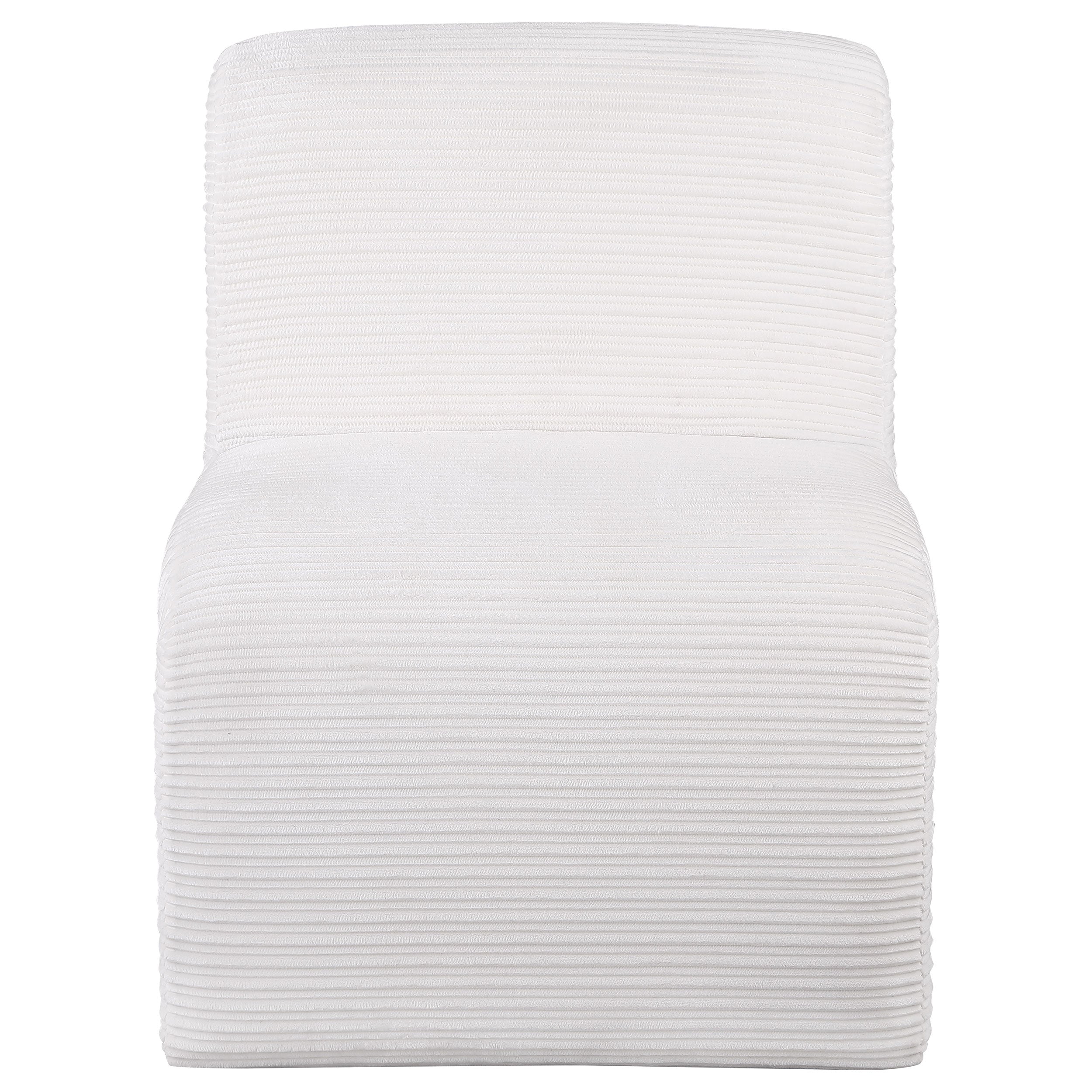 Drayton Upholstered Curved Armless Accent Chair Ivory-
