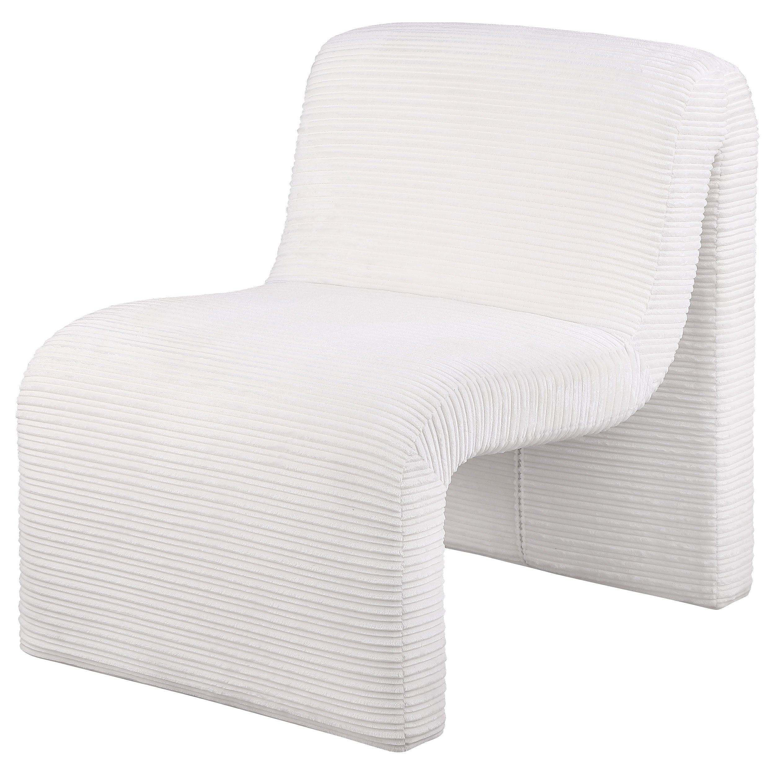 Drayton Upholstered Curved Armless Accent Chair Ivory-