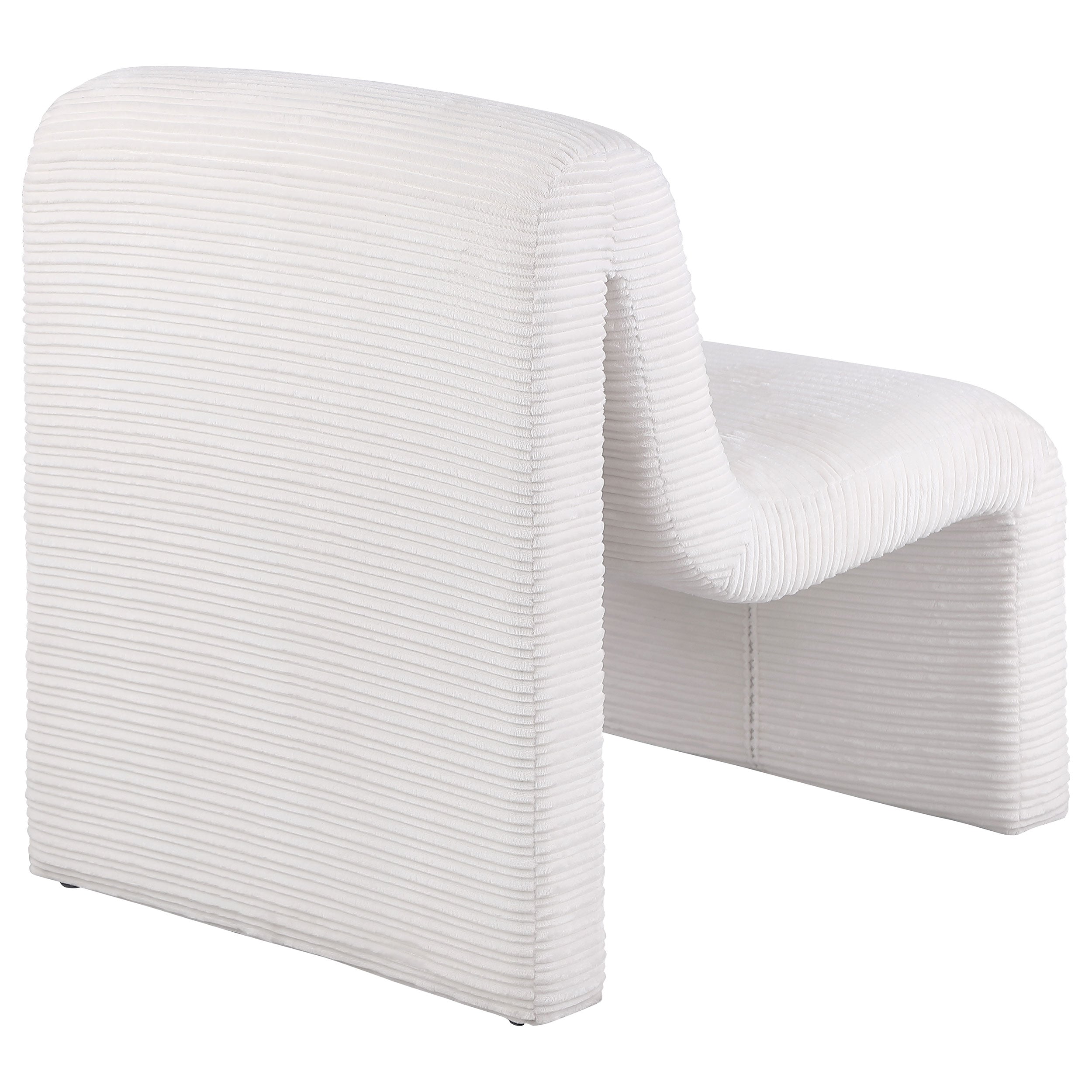 Drayton Upholstered Curved Armless Accent Chair Ivory-