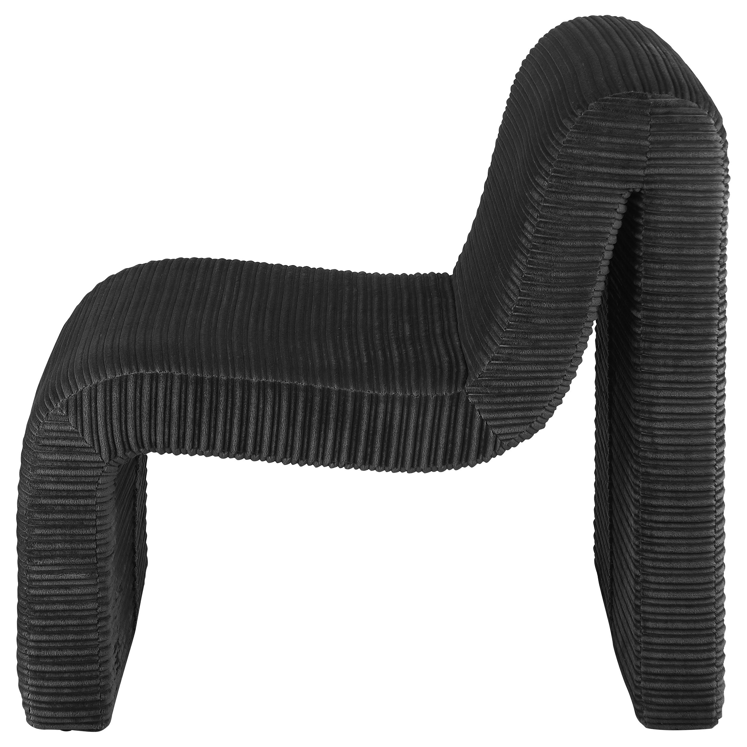 Drayton Upholstered Curved Armless Accent Chair Black-