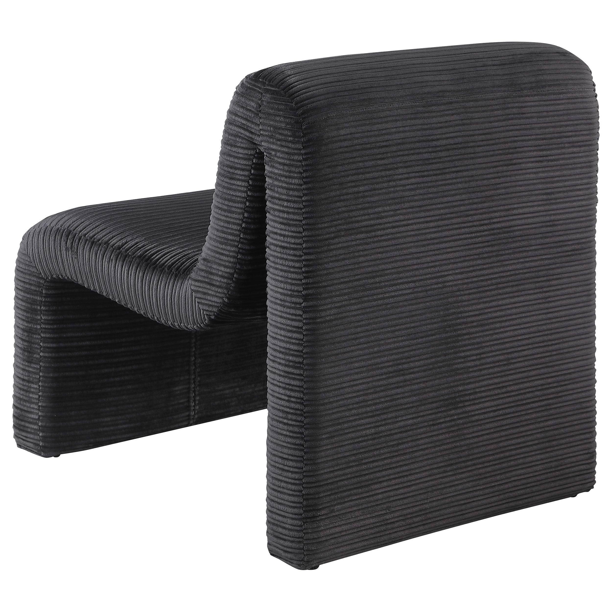Drayton Upholstered Curved Armless Accent Chair Black-