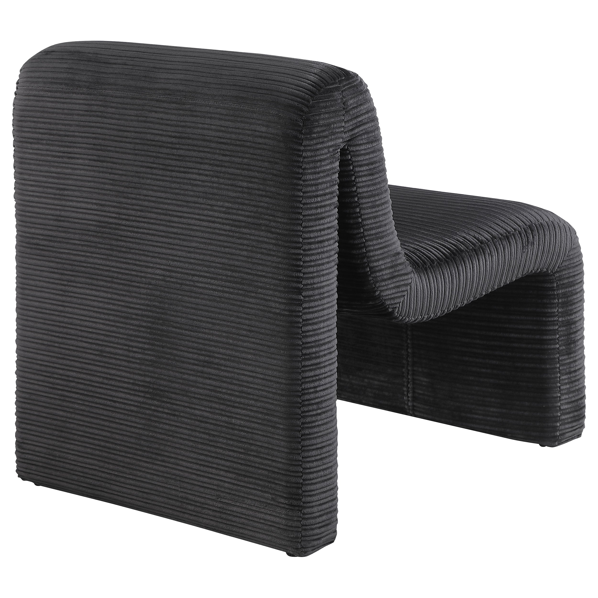 Drayton Upholstered Curved Armless Accent Chair Black-