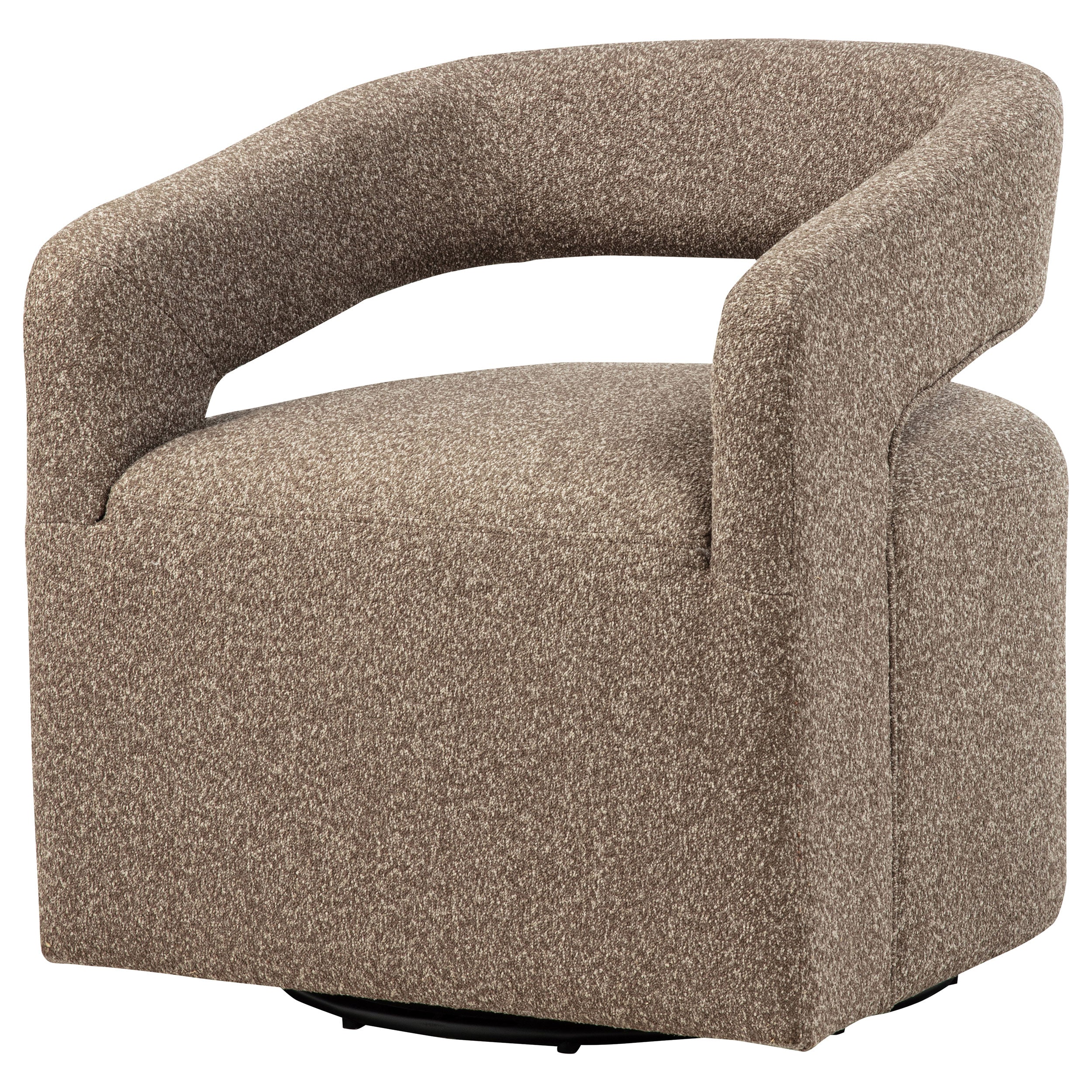 Westhill Boucle Upholstered Swivel Accent Chair Rocky Road-