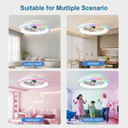 23.6" Modern RGB Ceiling Fan with Lights