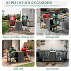 Outdoor Grill Cart for Two Big