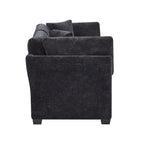 83.50" Modern Flared Arms Sofa (Black)