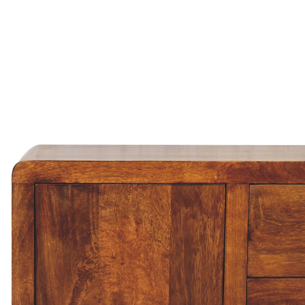 Solid Wood Aspen Cabinet, 2 Shelves, 4-Drawers
